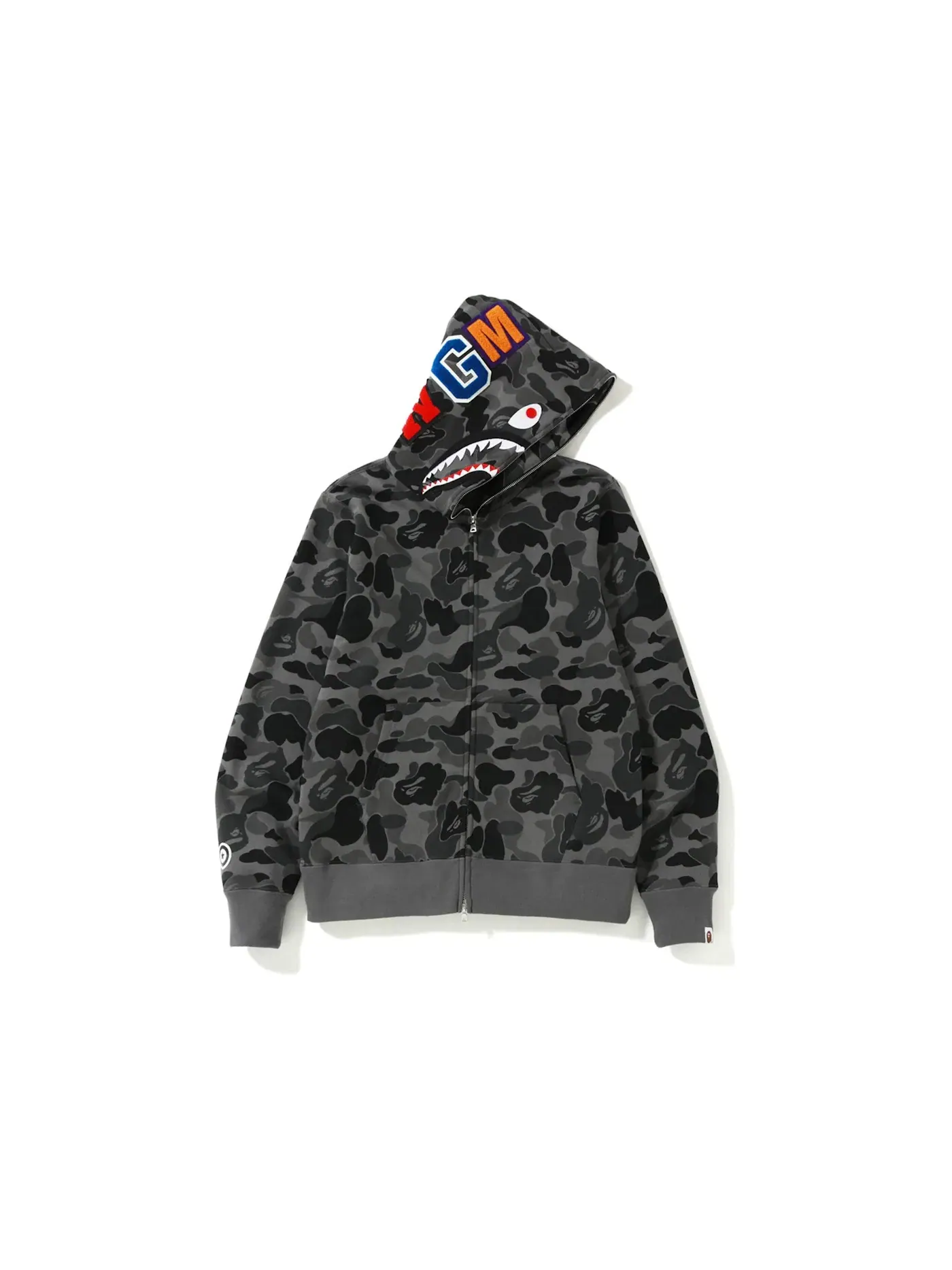 Мужская худи на молнии ABC Camo Shark BAPE — изображение 1 из 2, черный