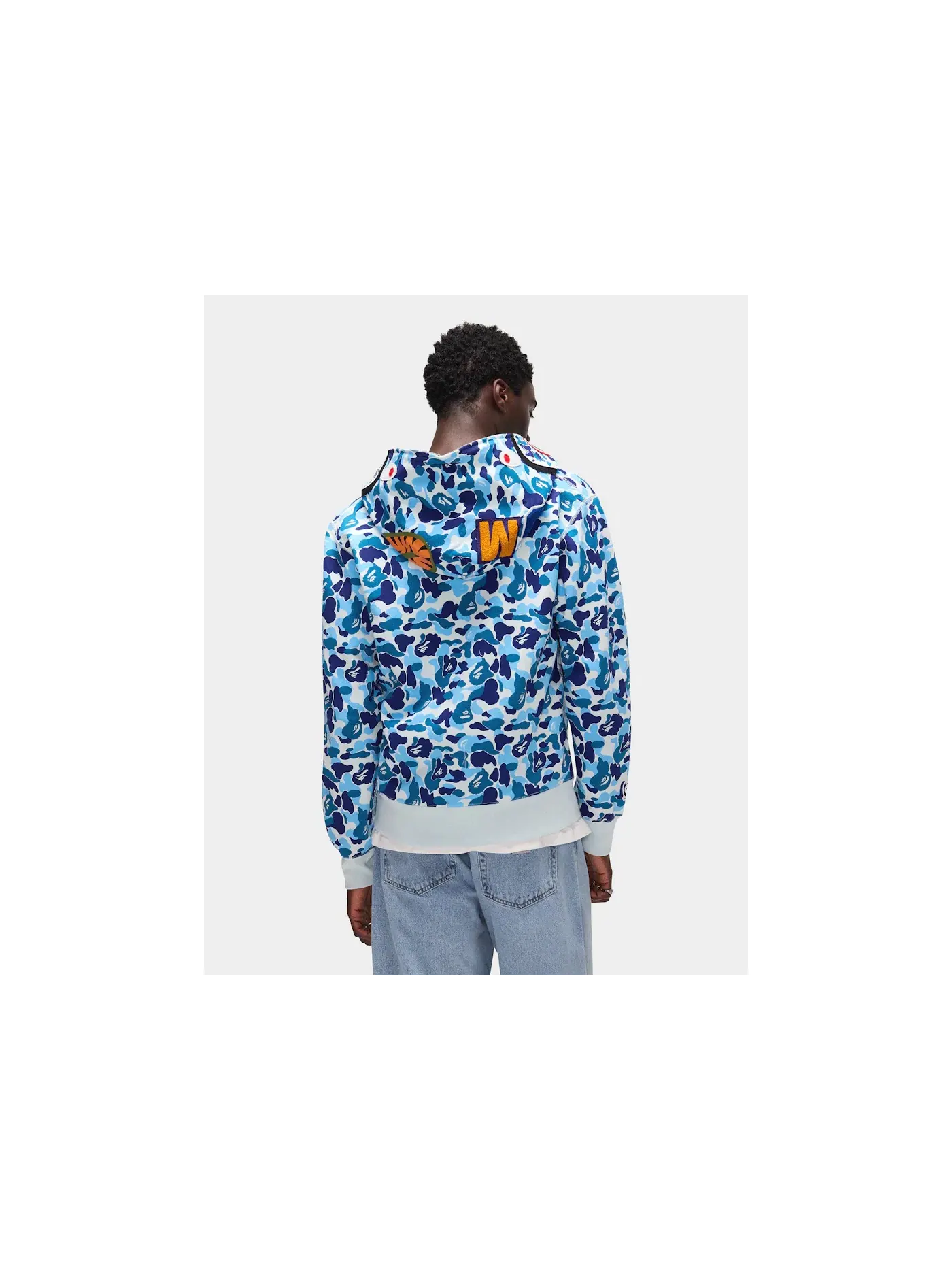 Мужская худи с принтом ABC Camo Shark BAPE — изображение 5 из 6, синий