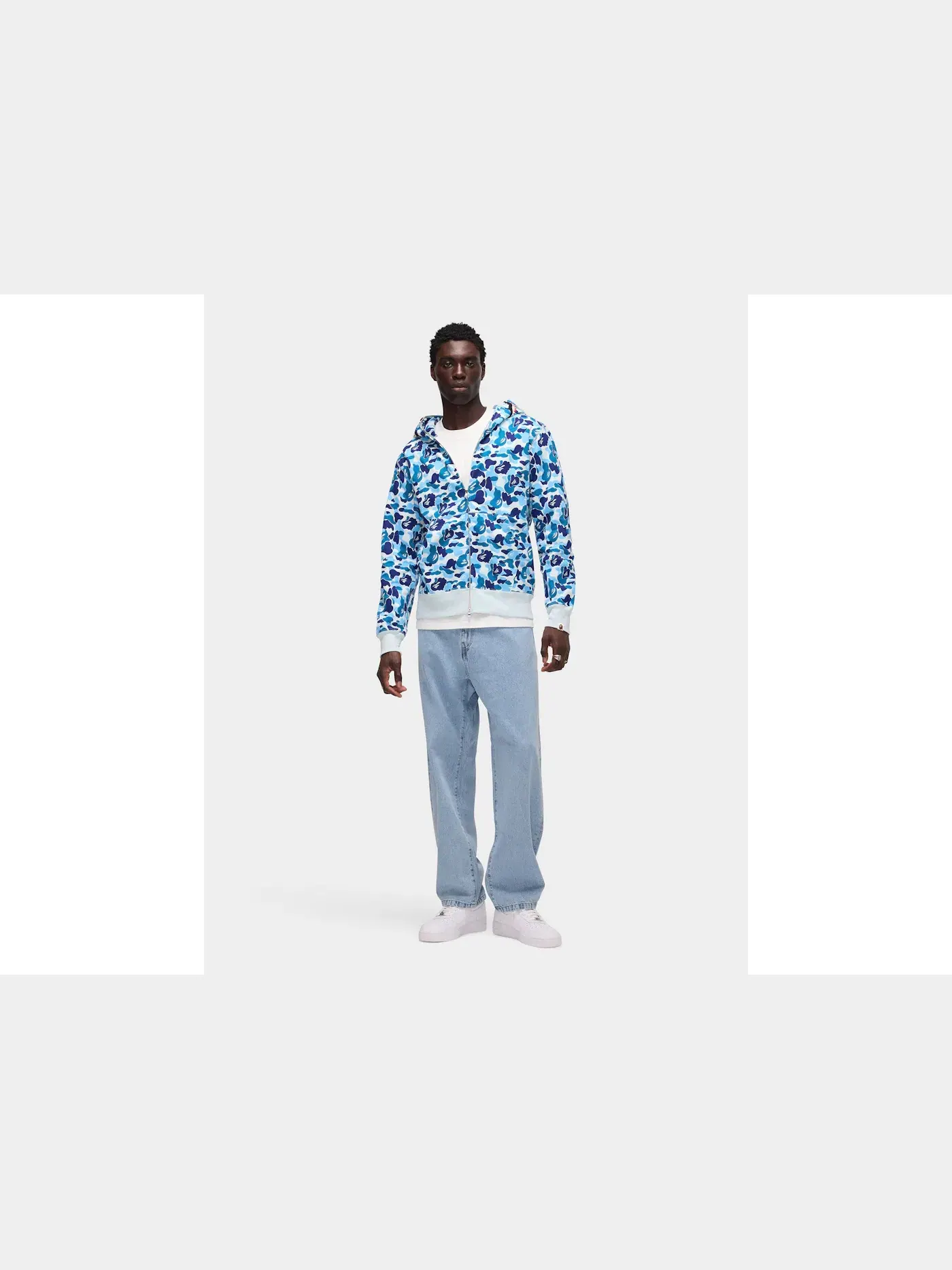 Мужская худи с принтом ABC Camo Shark BAPE — изображение 6 из 6, синий
