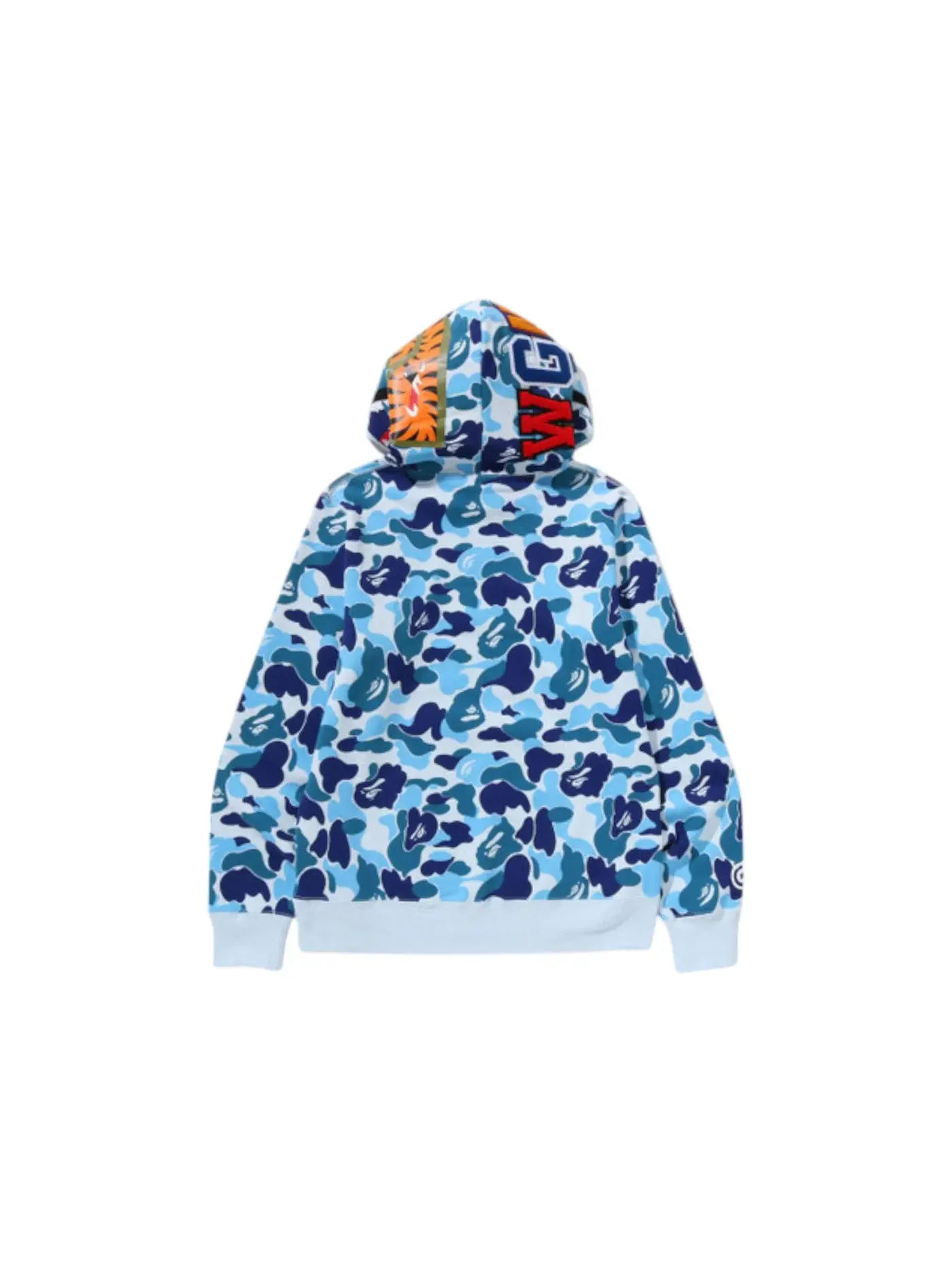 Мужская худи-полузастежка с принтом Shark BAPE ABC Camo Blue — изображение 2 из 2