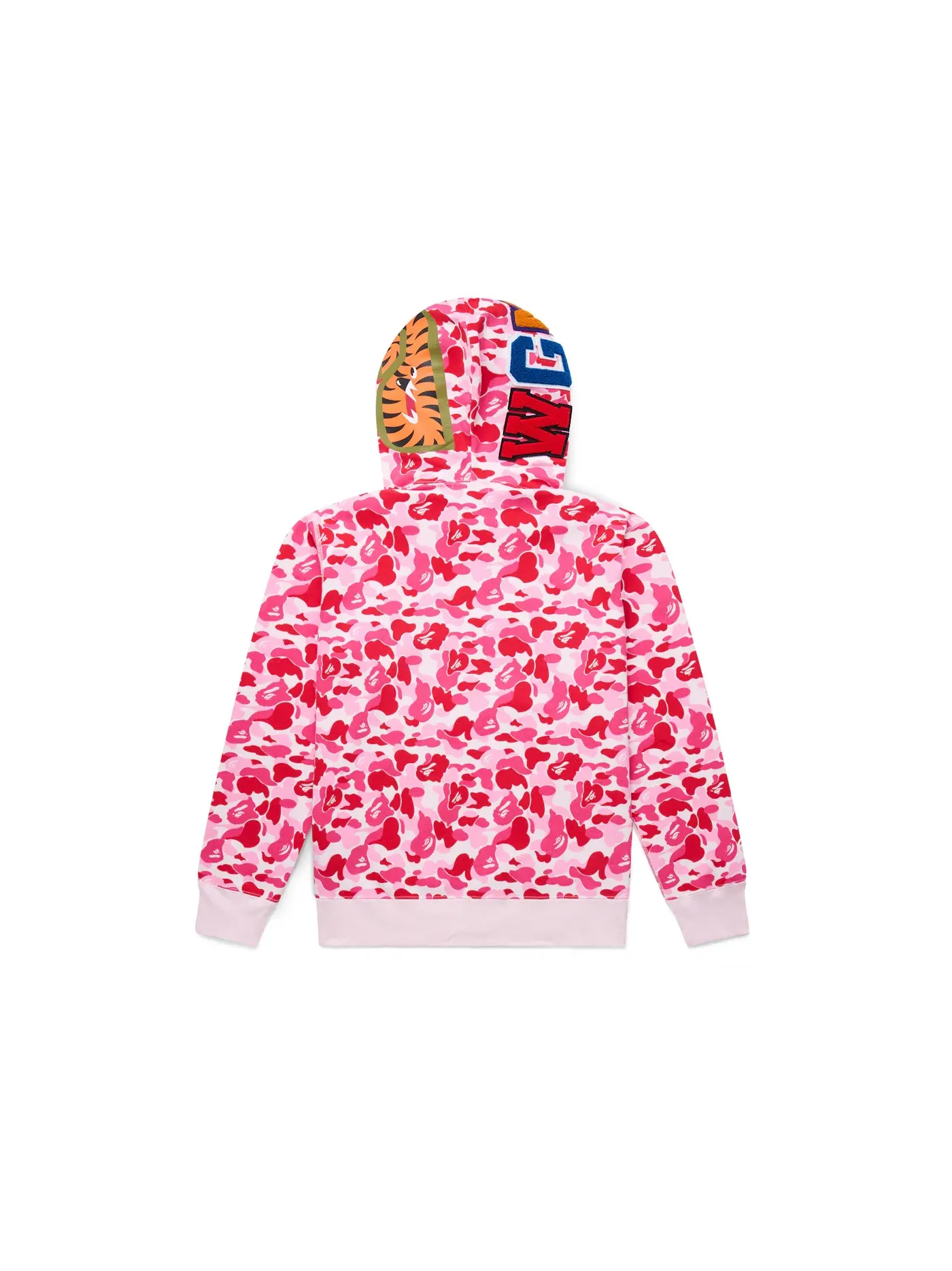 Мужская худи с капюшоном с принтом ABC Camo Shark Full Zip BAPE — изображение 2 из 6, розовый