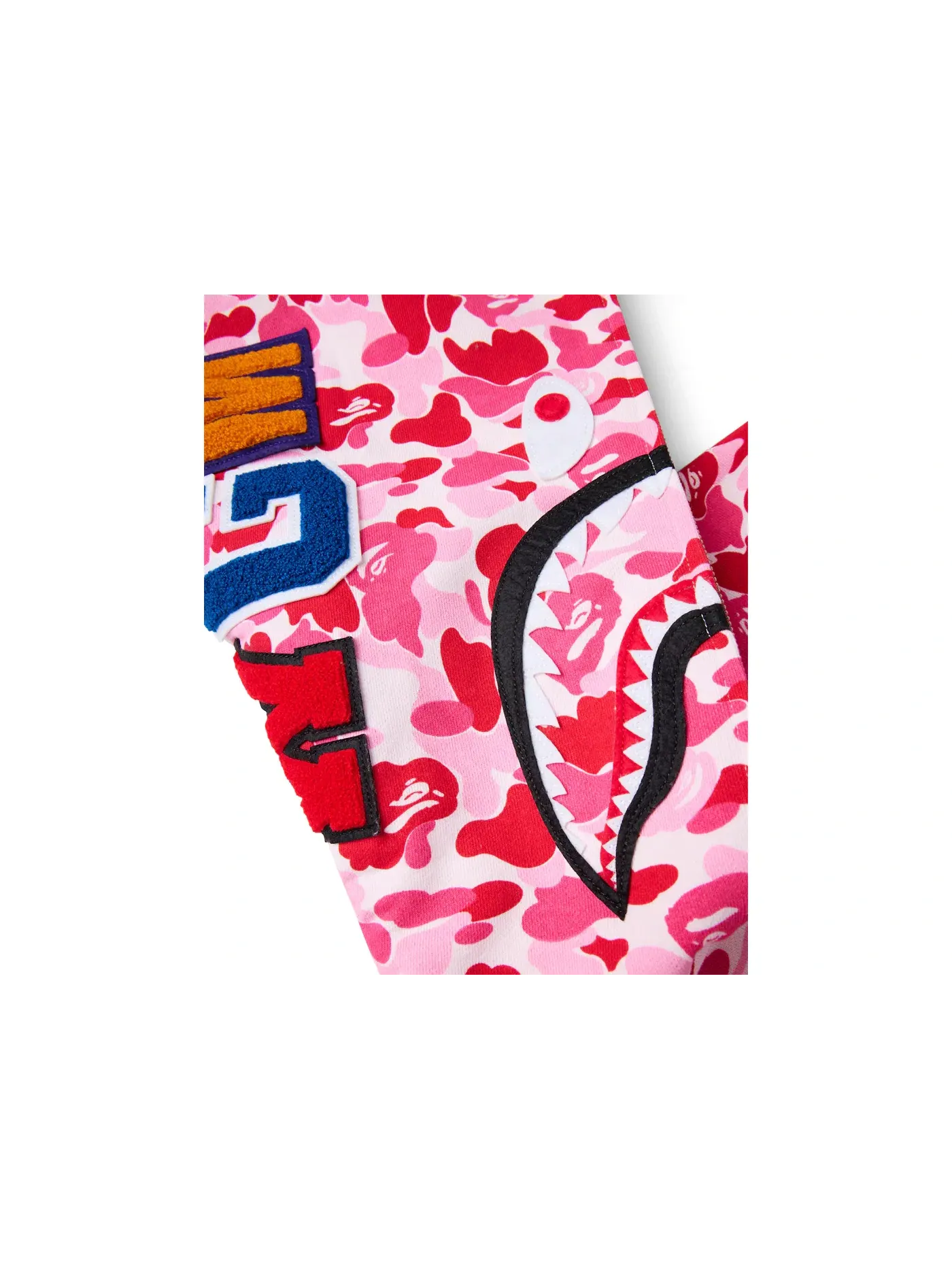 Мужская худи с капюшоном с принтом ABC Camo Shark Full Zip BAPE — изображение 3 из 6, розовый