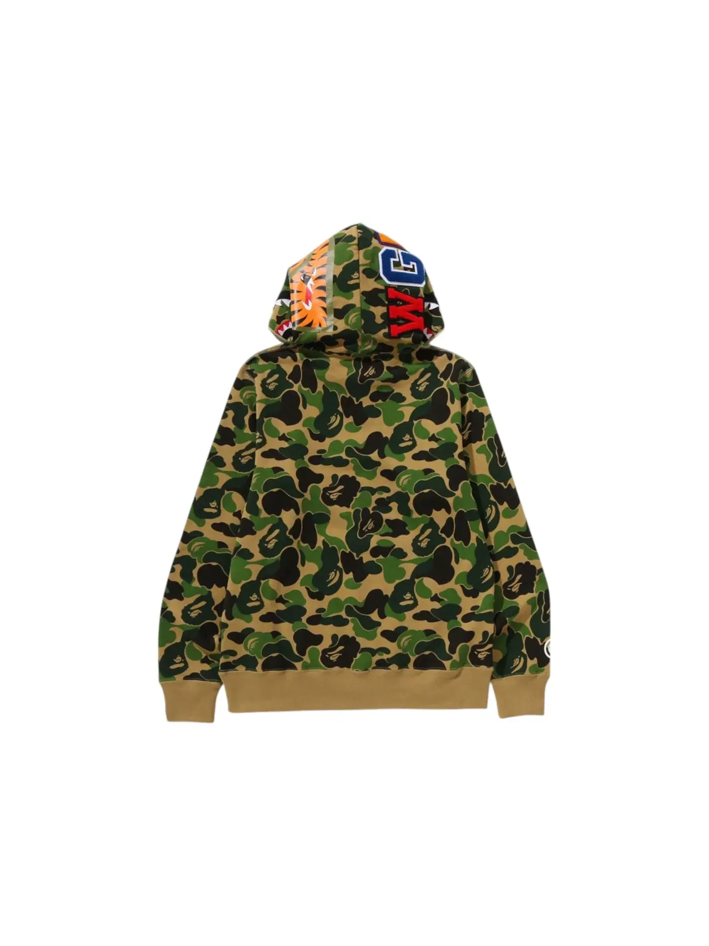Мужской худи с принтом ABC Camo Shark Half Zip Pullover BAPE — изображение 2 из 2, зеленый