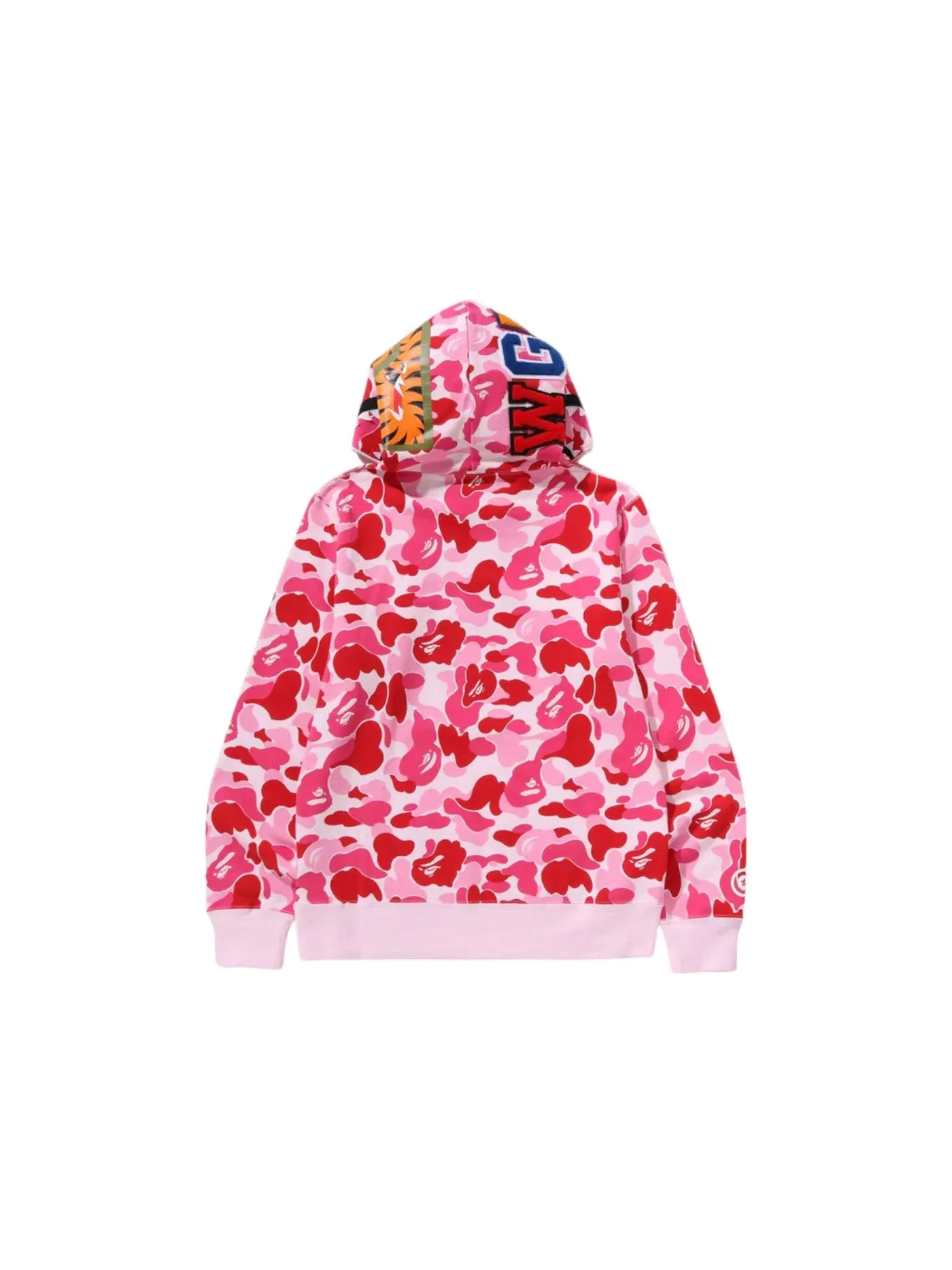 Мужская худи с принтом Shark Half Zip Pullover Hoodie BAPE — изображение 2 из 2, розовый
