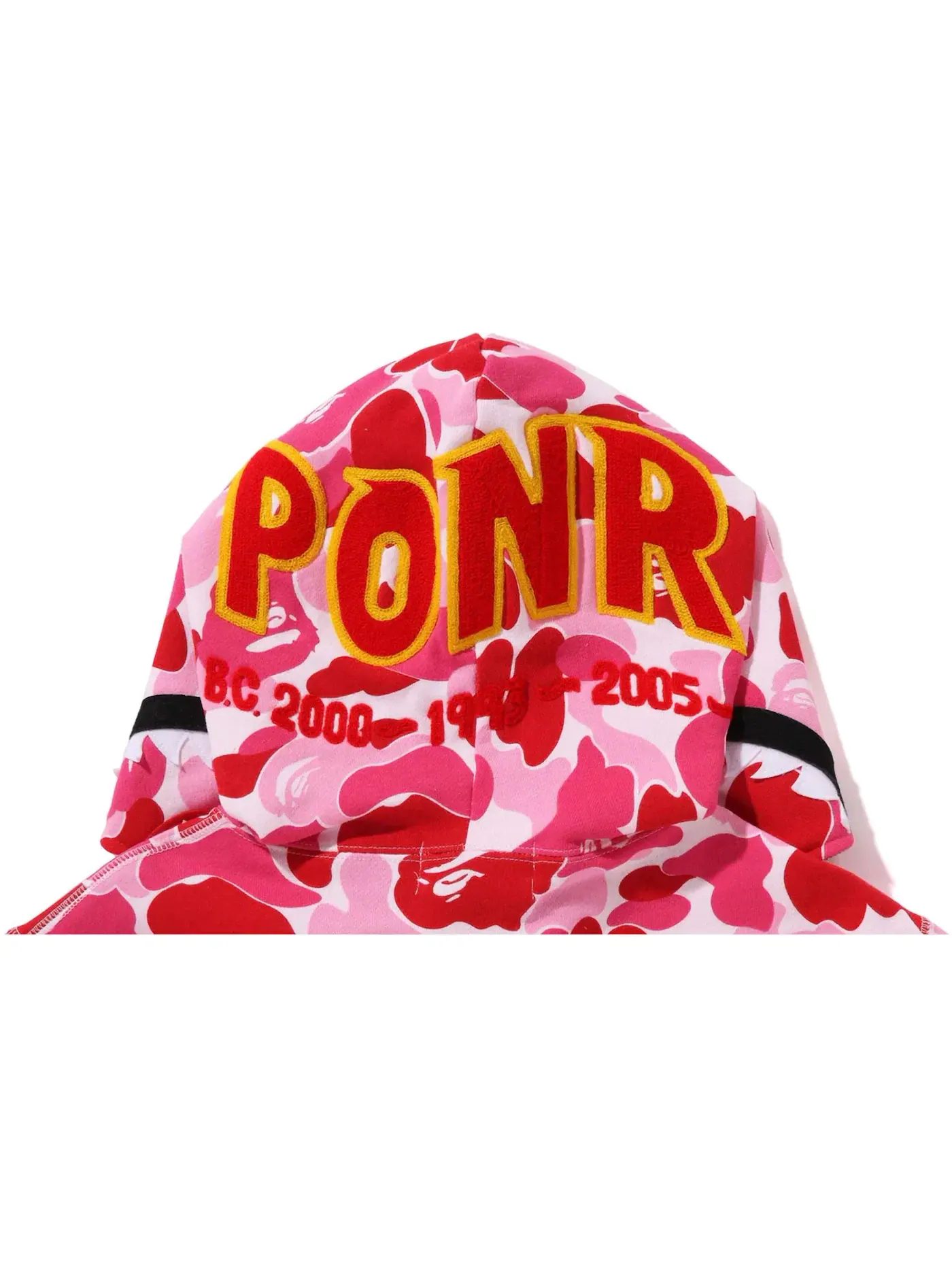 Мужская худи с принтом BAPE ABC Camo Shark PONR Full Zip Hoodie BAPE — изображение 3 из 3, розовый
