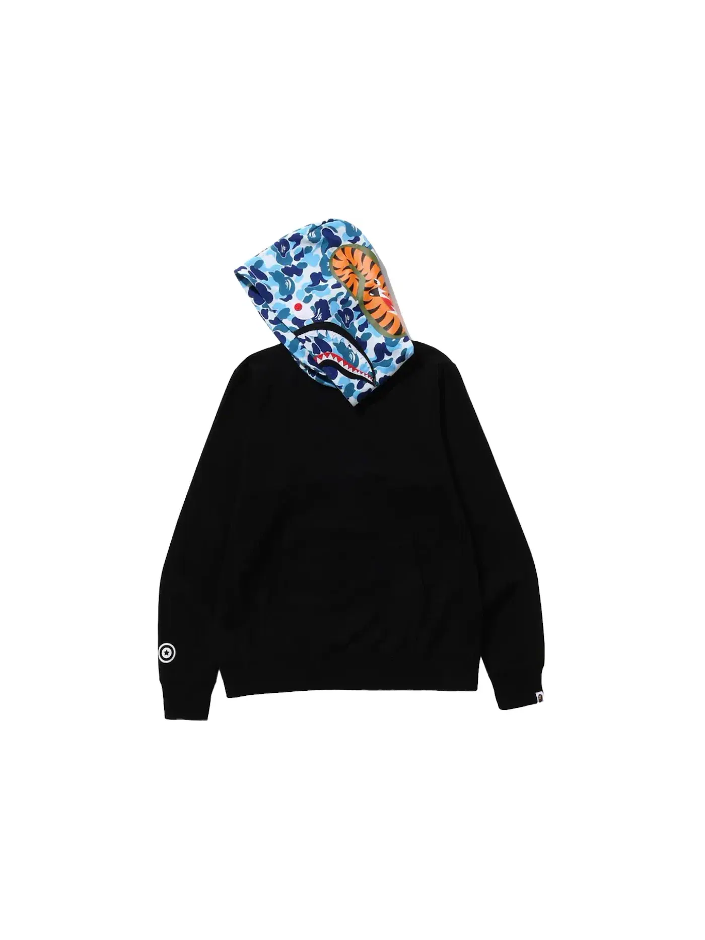 Мужской худи с камуфляжным принтом Shark BAPE — изображение 2 из 2, черный