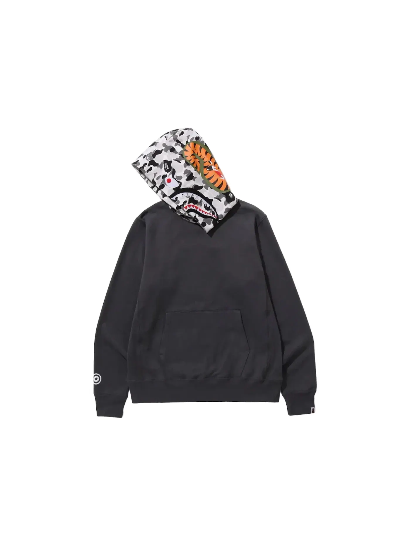 Мужской худи с камуфляжным принтом Shark BAPE — изображение 2 из 2, темно-серый