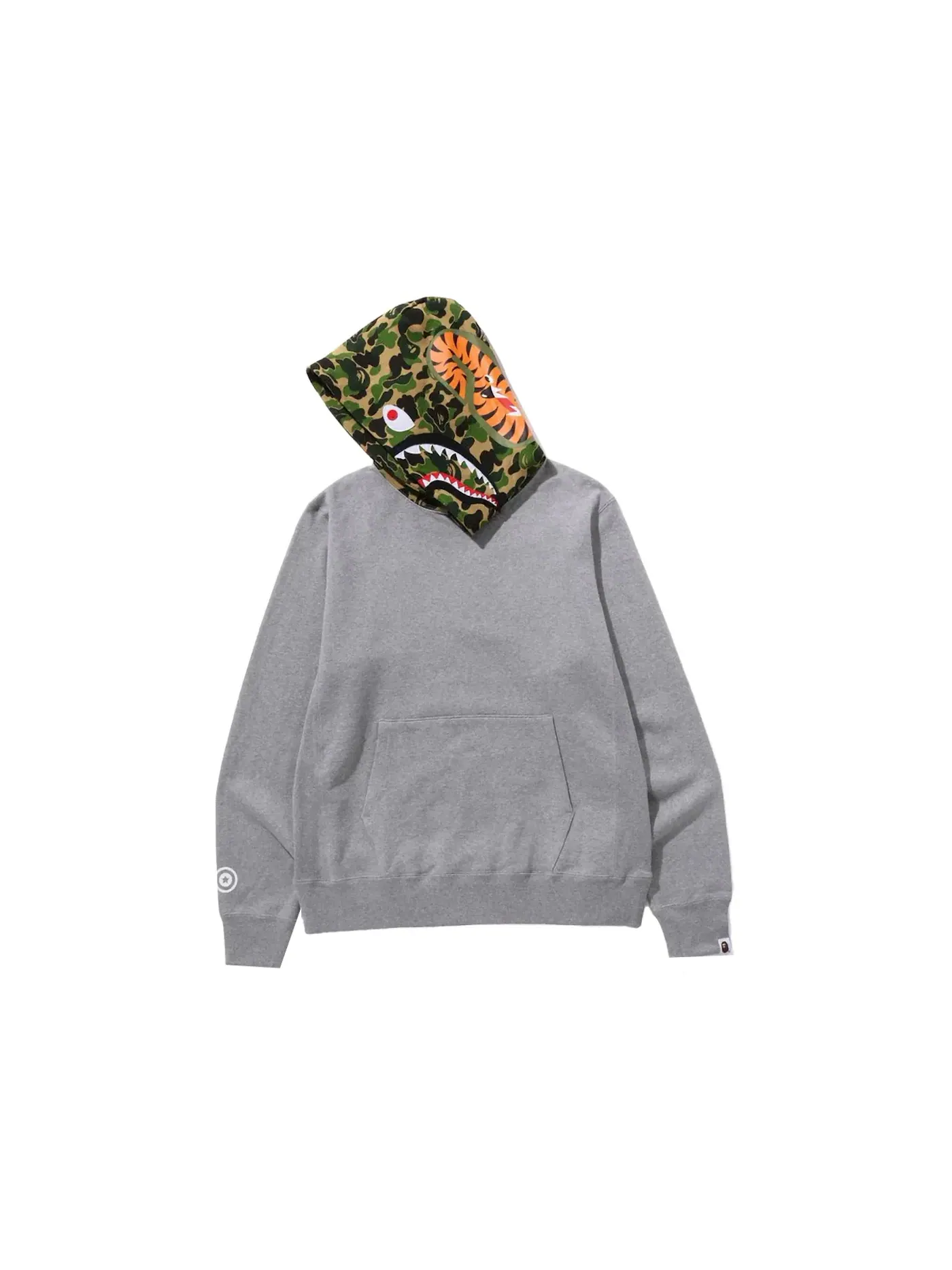 Мужской худи с камуфляжным принтом BAPE ABC Camo Shark Pullover Hoodie Gray — изображение 2 из 2, серый