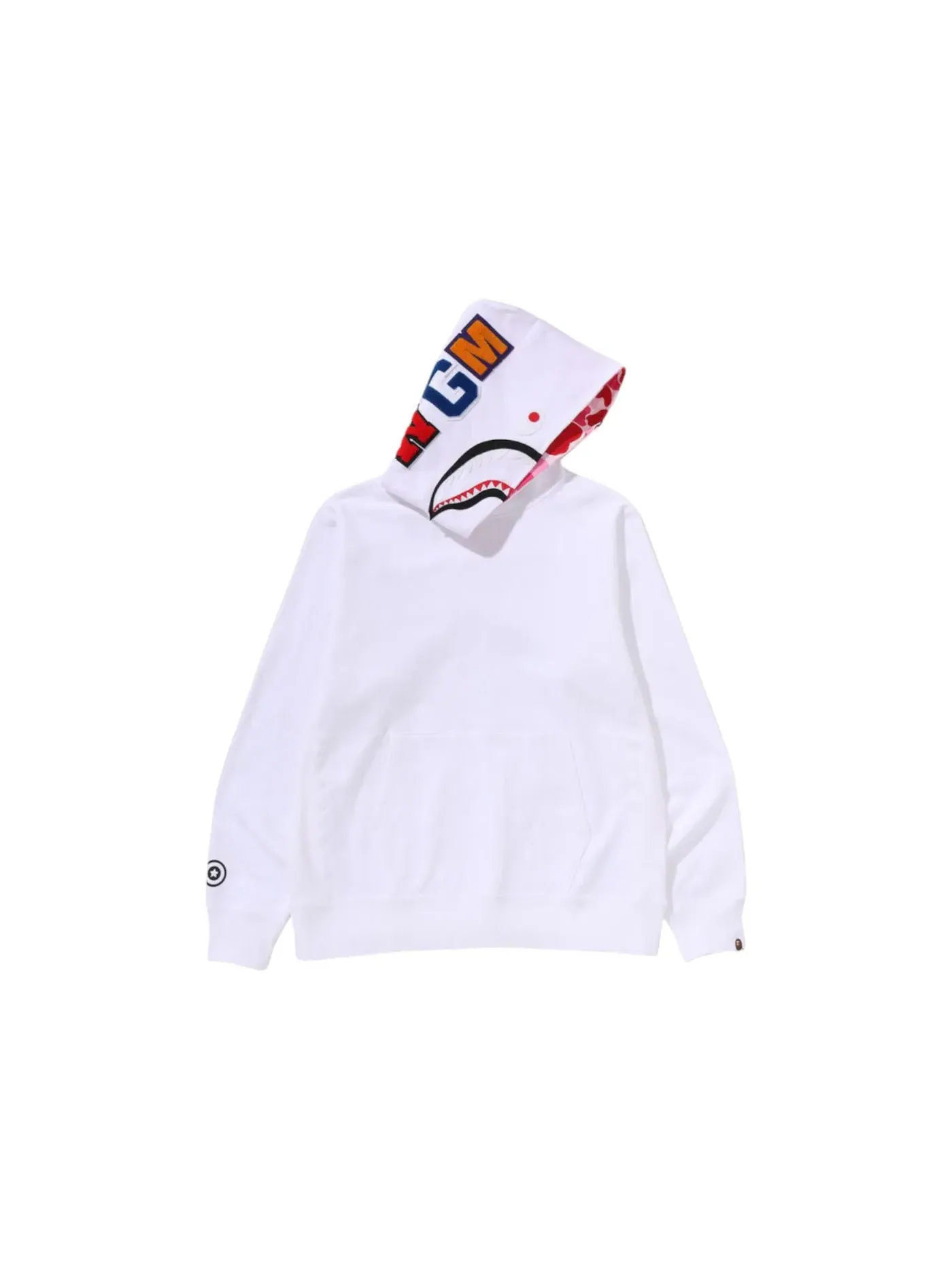 Мужской худи с камуфляжным принтом BAPE ABC Camo Shark Pullover Hoodie SS25 — изображение 1 из 3, белый