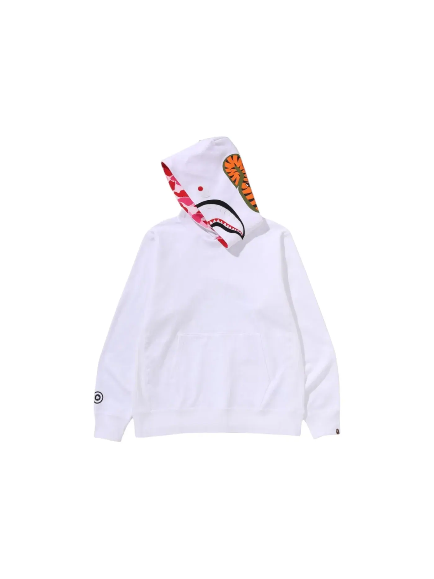 Мужской худи с камуфляжным принтом BAPE ABC Camo Shark Pullover Hoodie SS25 — изображение 2 из 3, белый