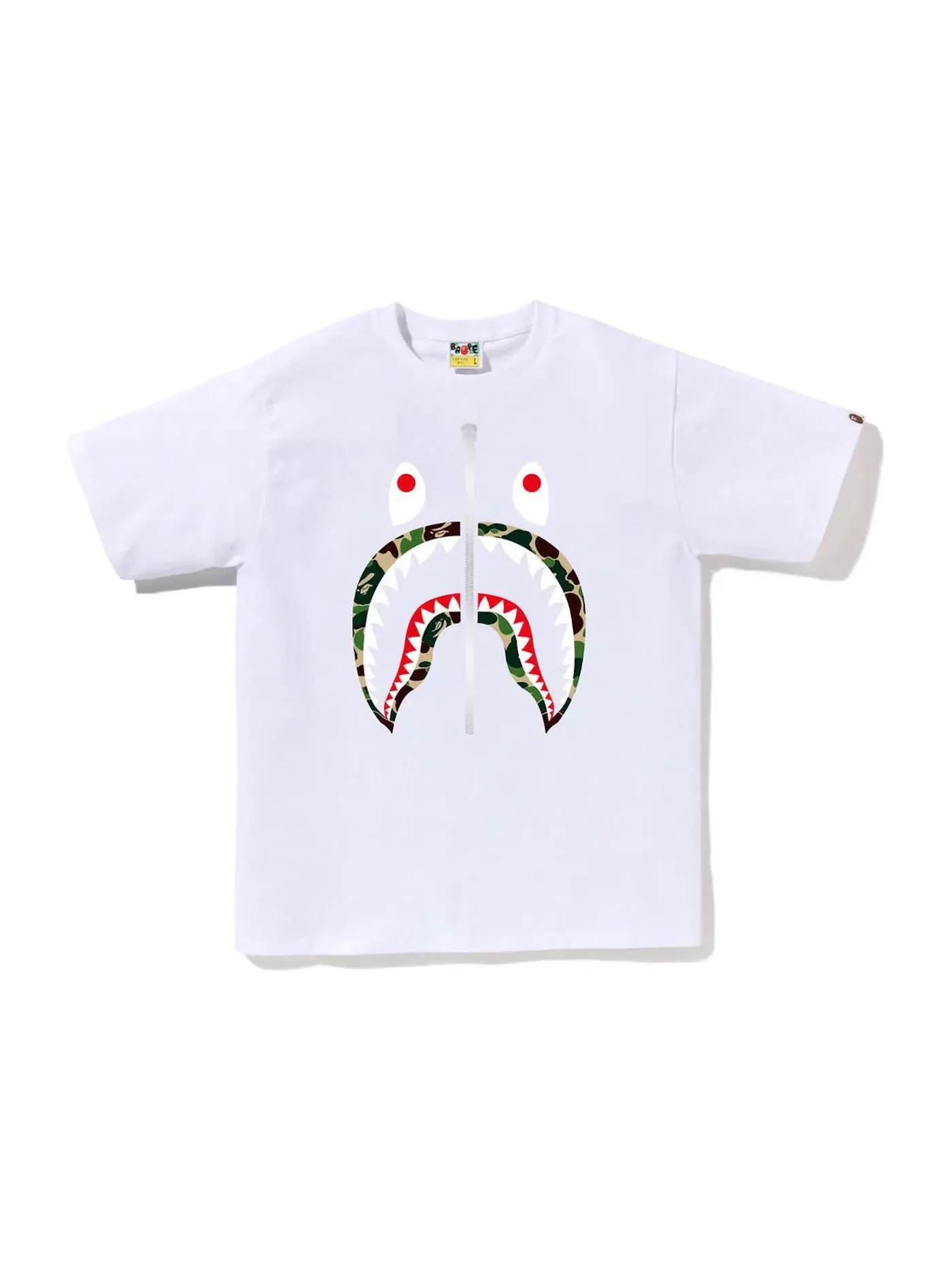 Мужская футболка с камуфляжным принтом Tee BAPE — изображение 1 из 1, белый/зеленый