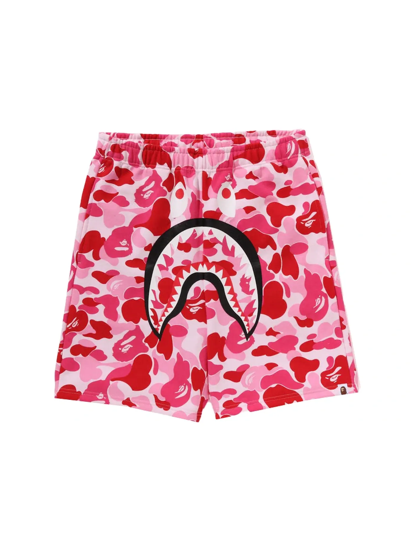 Мужские шорты с камуфляжным принтом BAPE ABC Camo Shark Sweat Shorts — изображение 1 из 2, розовый