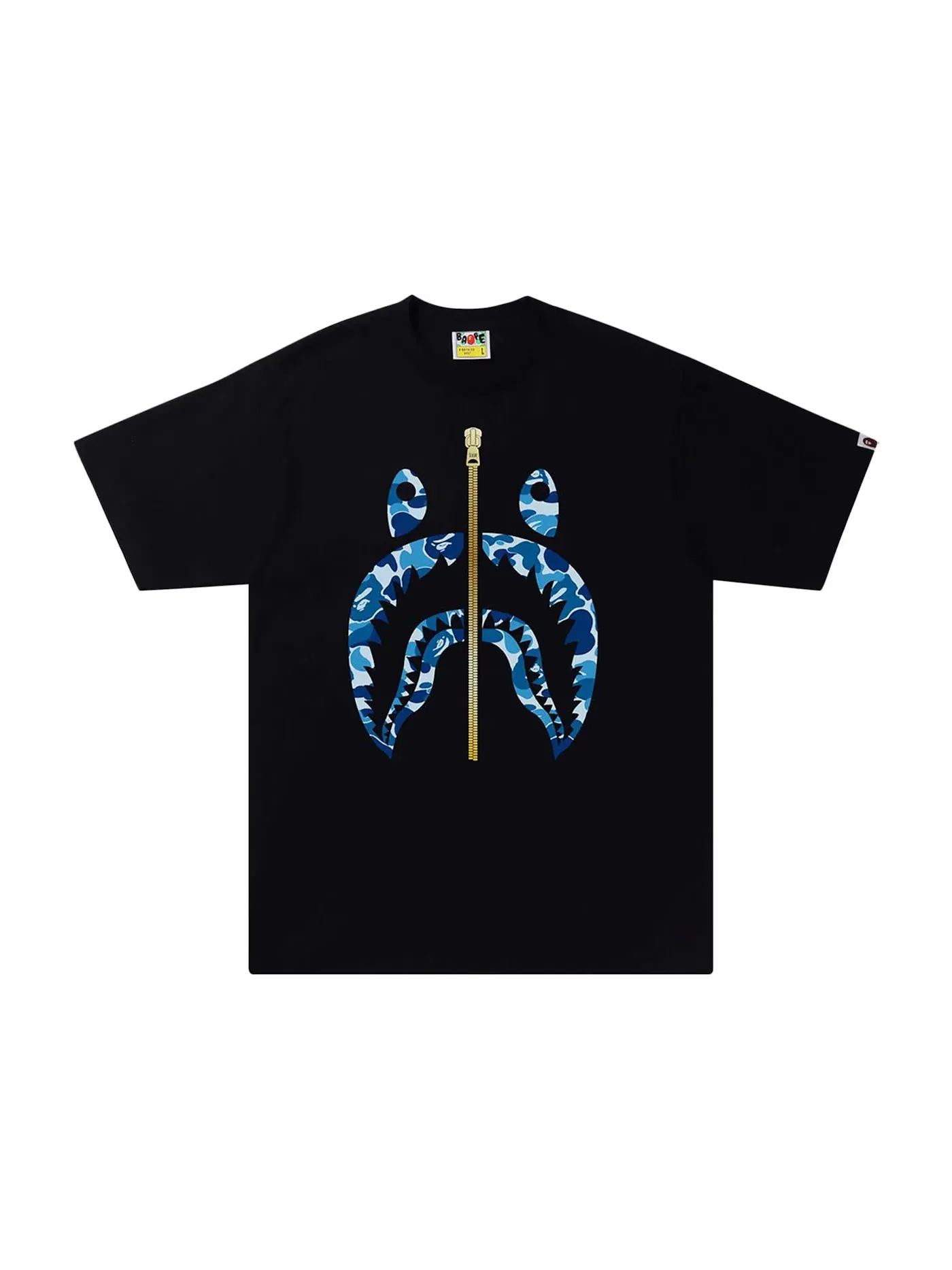 Мужская футболка с принтом ABC Camo Shark Tee BAPE — изображение 1 из 1, черный/синий