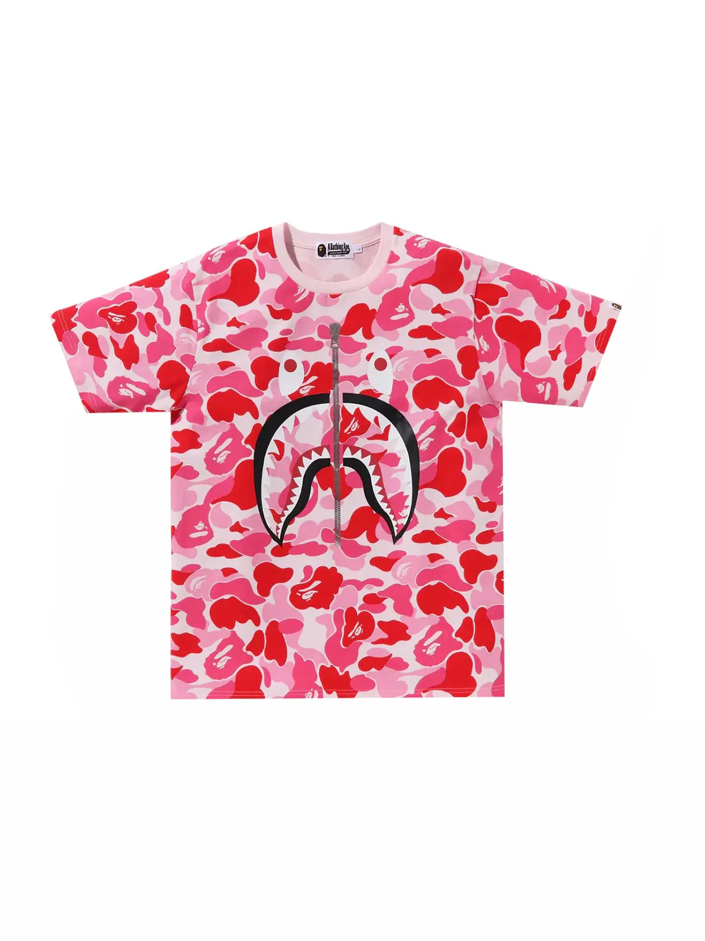 Мужская футболка с принтом BAPE ABC Camo Shark Tee — изображение 1 из 2, розовый