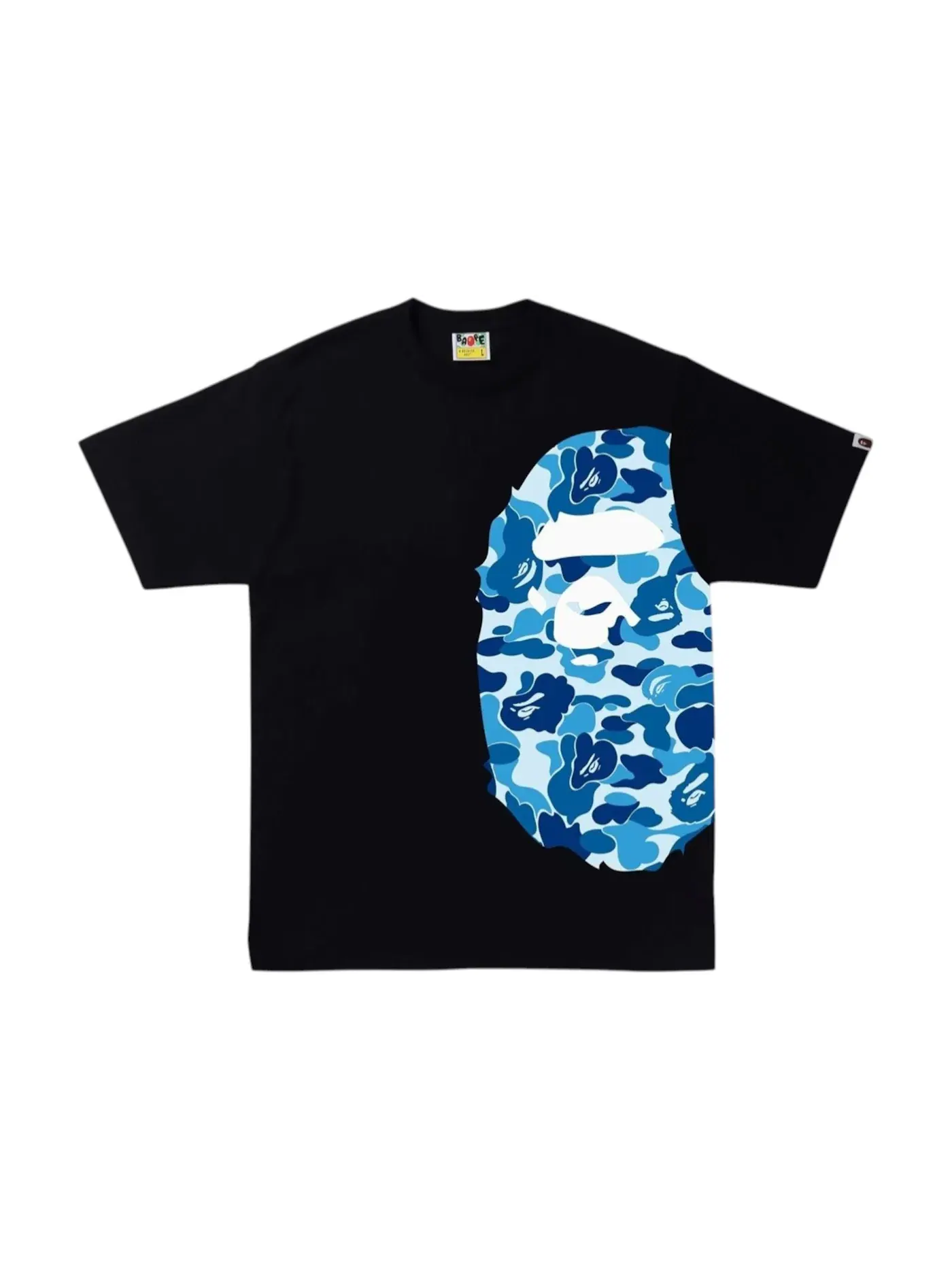 Мужская футболка с принтом BAPE ABC Camo Side Big Ape Head Tee (FW25) BAPE — изображение 1 из 1, черный/синий