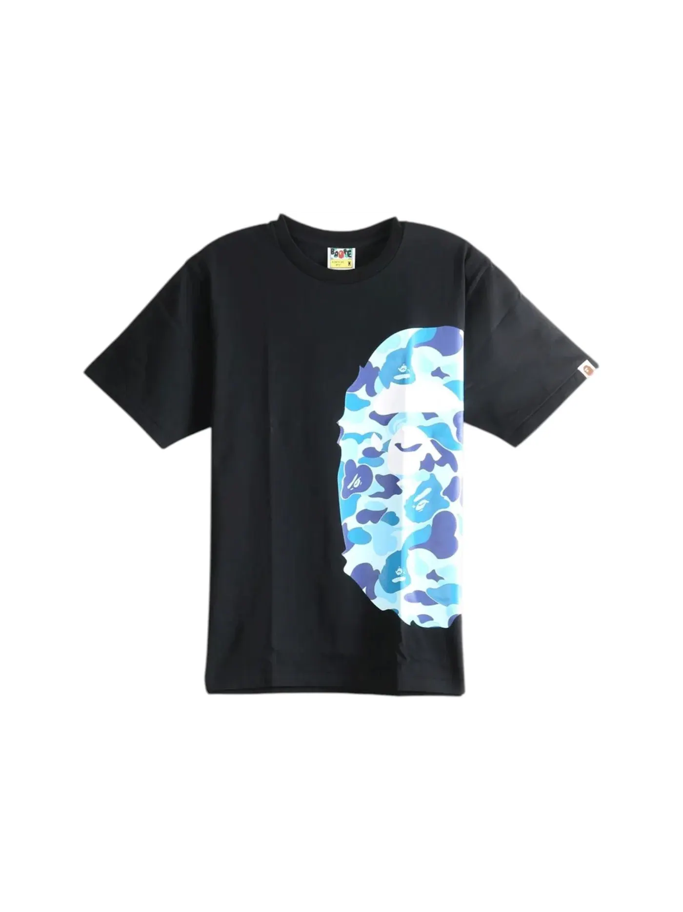 Мужская футболка с принтом BAPE ABC Camo Side Big Ape Head Tee (SS26) BAPE — изображение 1 из 1, черный/синий