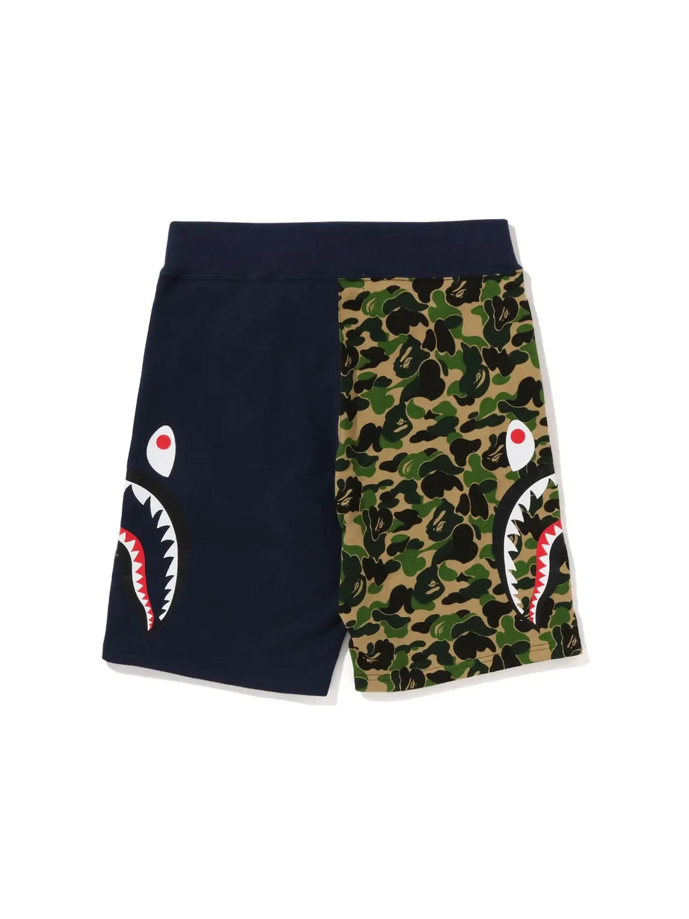Мужские шорты с принтом BAPE ABC Camo Side Shark Shorts BAPE — изображение 2 из 2, зеленый/темно-синий