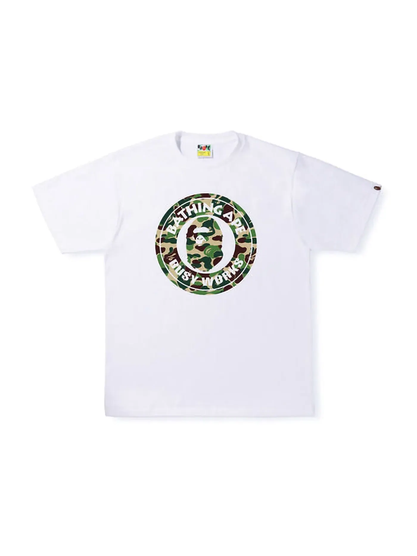 Мужская футболка с камуфляжным принтом BAPE ABC Camo Single Color Busy Works Tee — изображение 1 из 1, белый зеленый