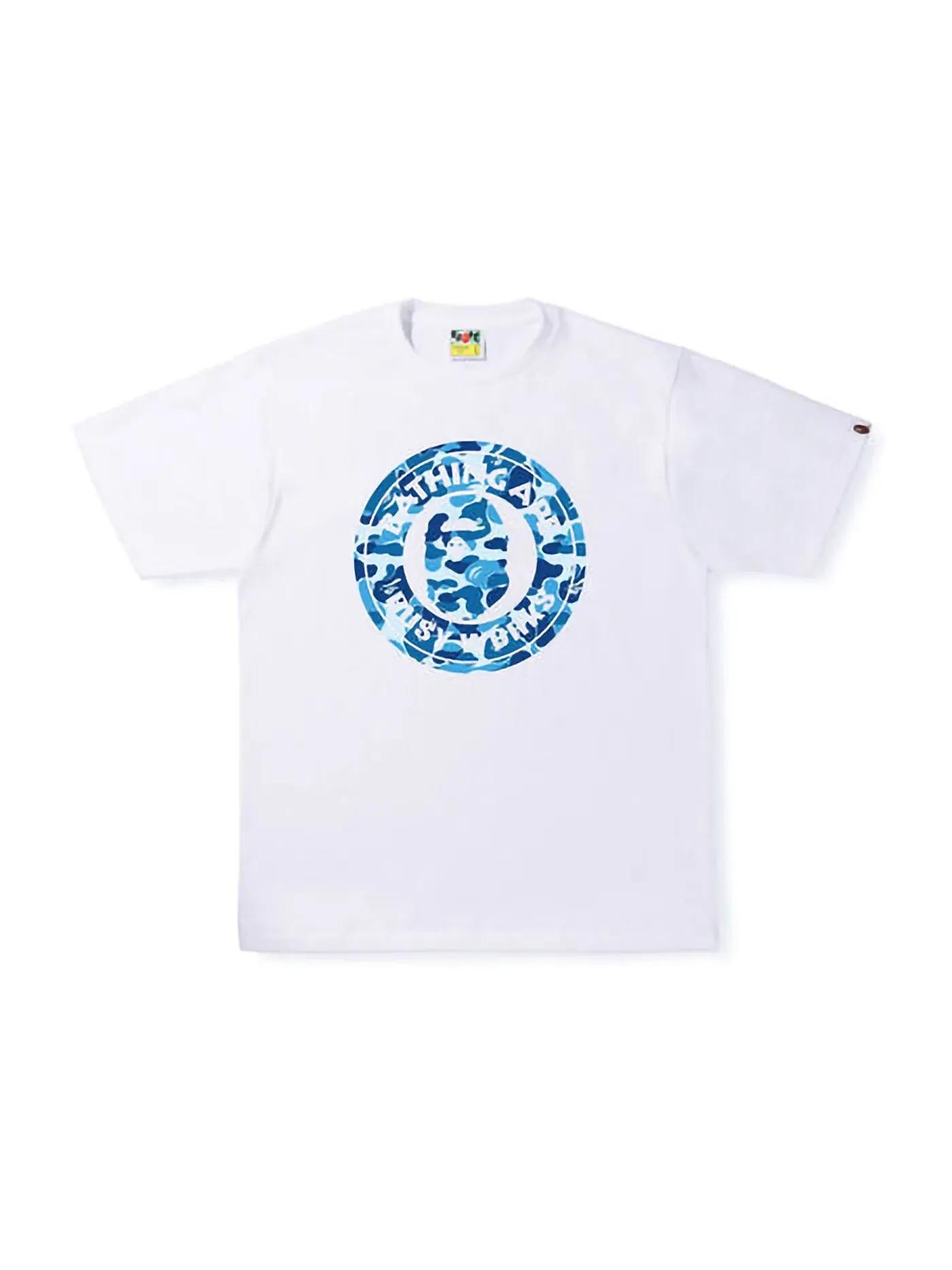 Мужская футболка с принтом BAPE ABC Camo Single Color Busy Works Tee — изображение 1 из 1, белый синий