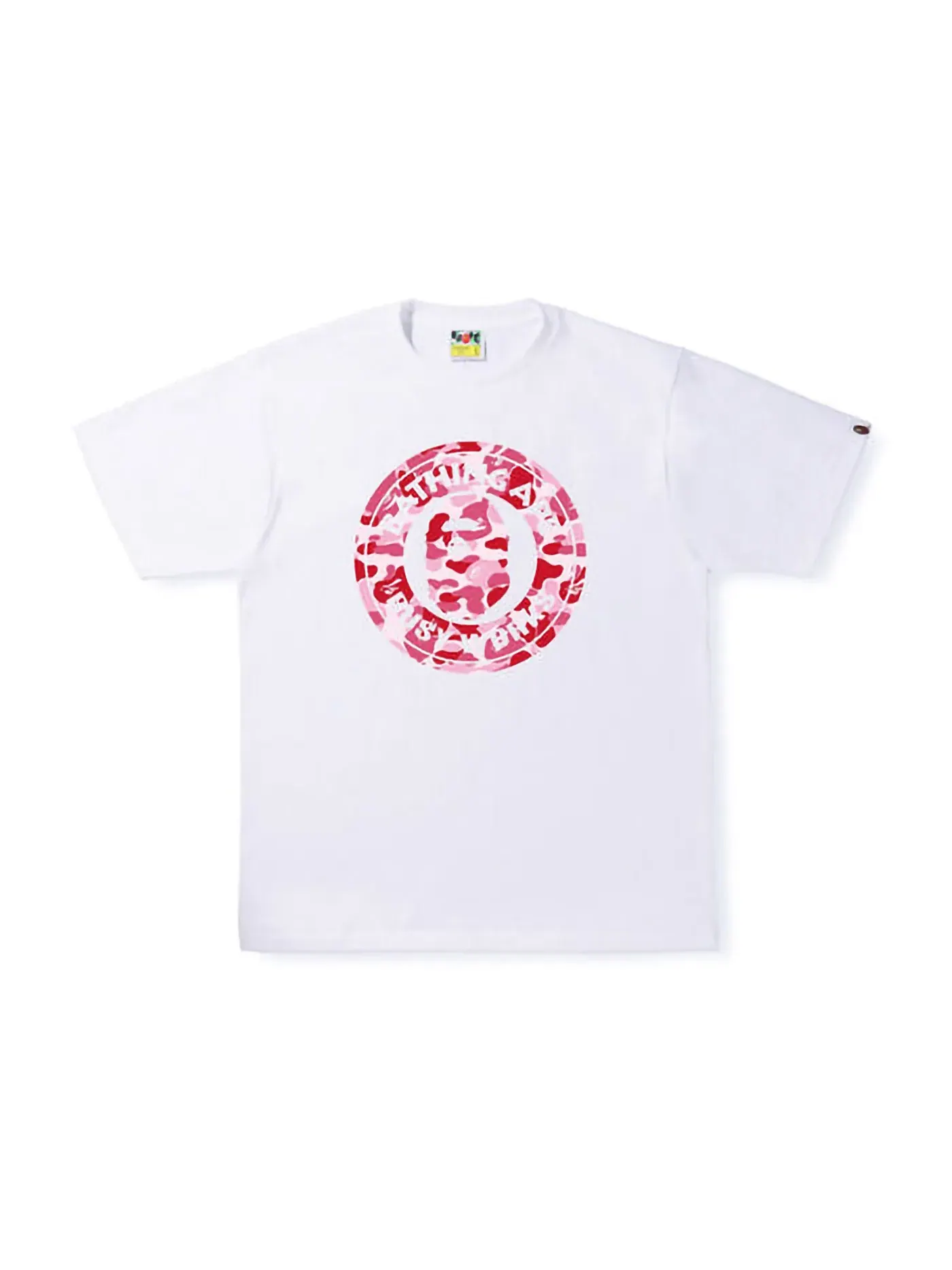 Мужская футболка с принтом BAPE ABC Camo Single Color Busy Works Tee BAPE — изображение 1 из 1, белый розовый