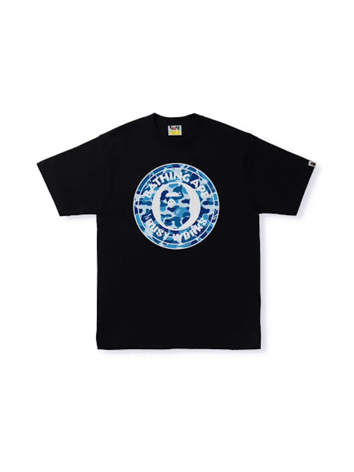 Мужская футболка с принтом Busy Works Tee BAPE — изображение 1 из 1, черный синий