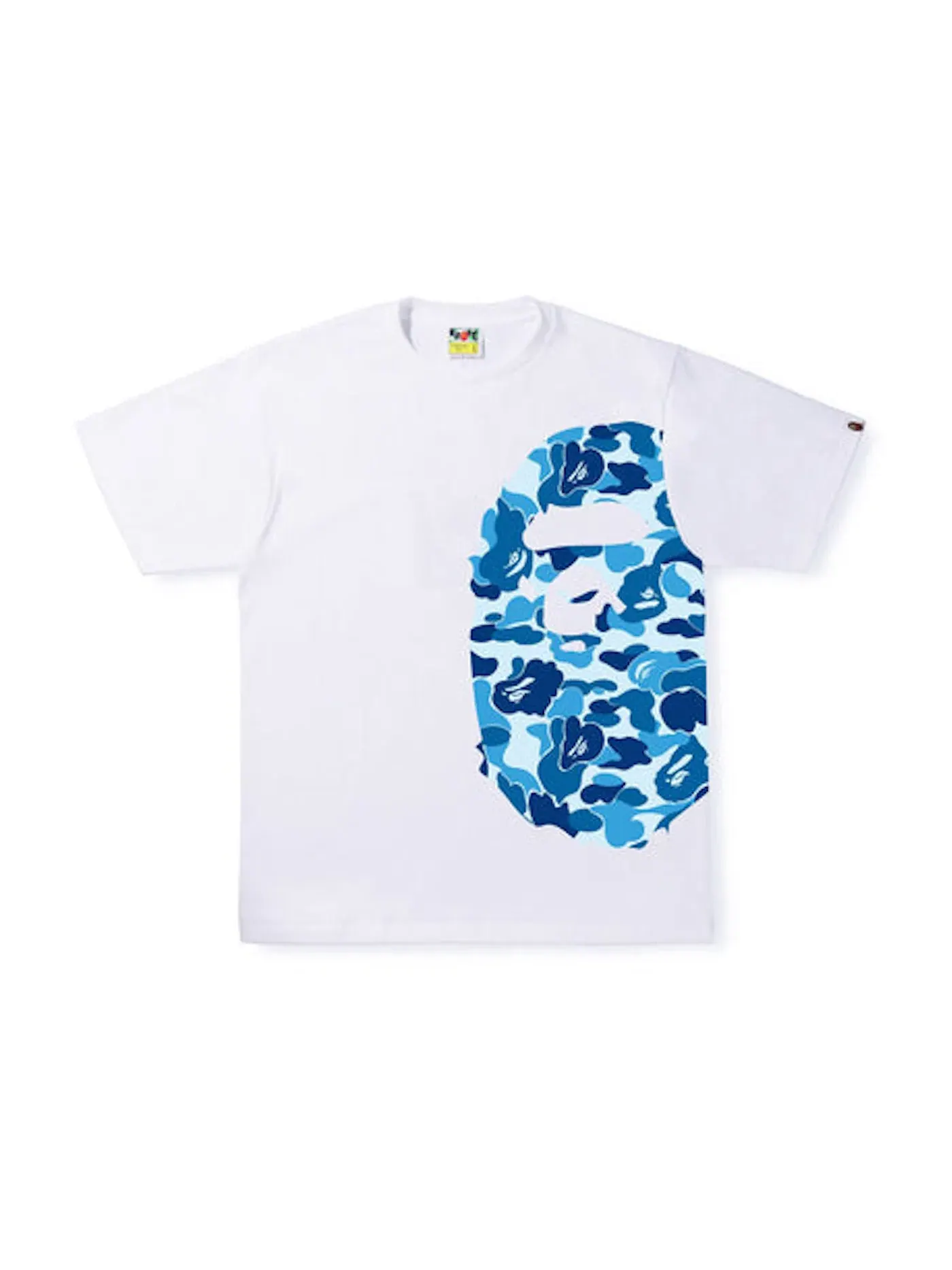 Мужская футболка с камуфляжным принтом BAPE ABC Camo Side Big Ape Head Tee — изображение 1 из 1, белый/синий