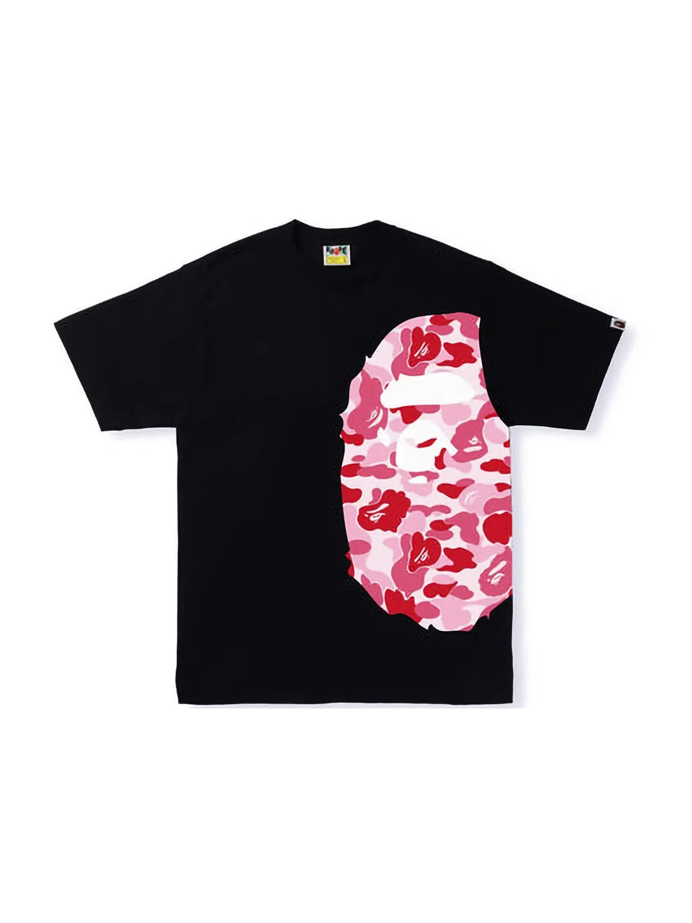 Мужская футболка с принтом BAPE ABC Camo Side Big Ape Head Tee — изображение 1 из 1, черный розовый