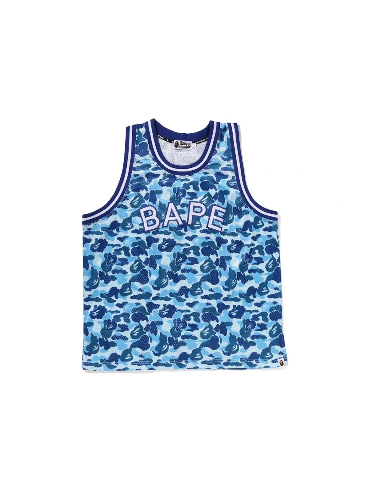 Мужская майка с камуфляжным принтом BAPE ABC Camo Tank Top — изображение 1 из 1, синий