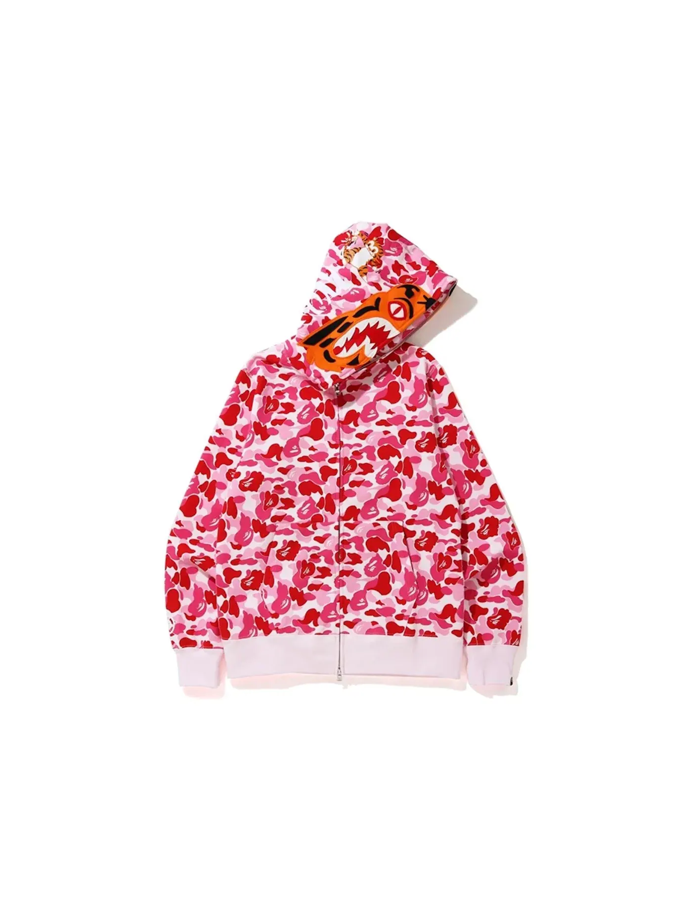 Мужской худи с камуфляжным принтом ABC Camo Tiger Full Zip Hoodie BAPE — изображение 1 из 2, розовый