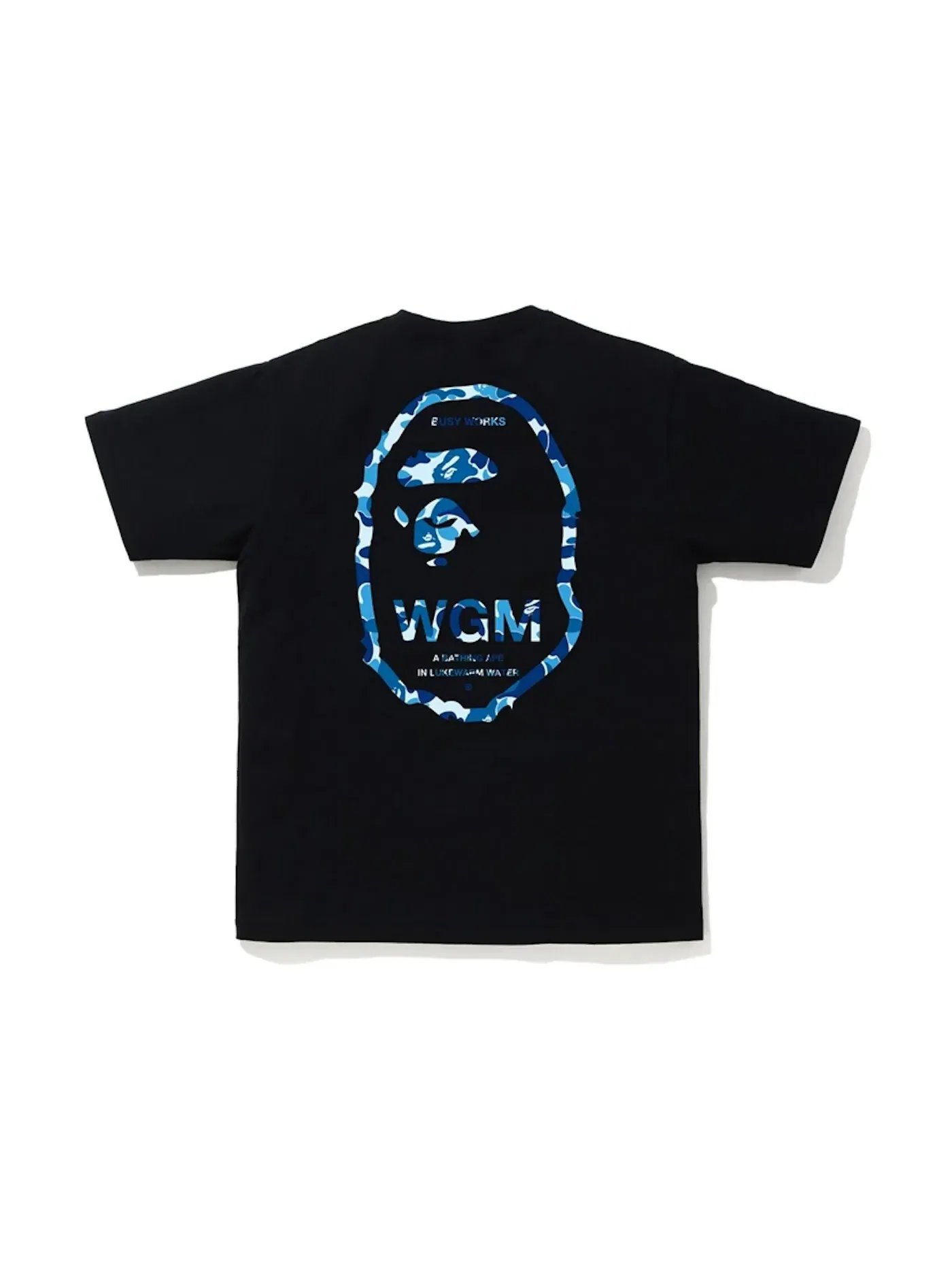 Мужская футболка с принтом ABC Camo WGM Ape Head BAPE — изображение 2 из 2, черный/синий