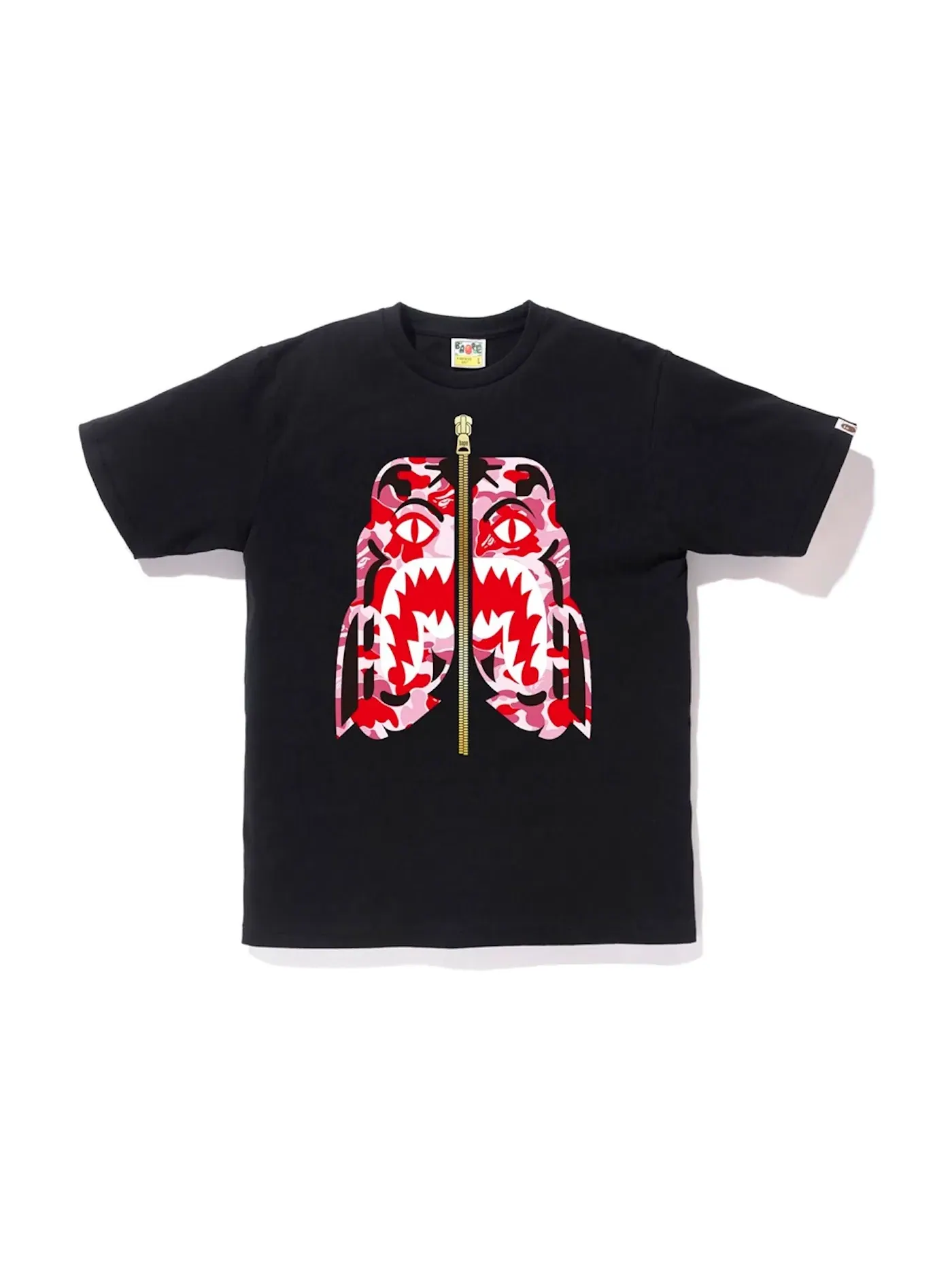 Мужская футболка с принтом Tee BAPE — изображение 1 из 2, черный/розовый