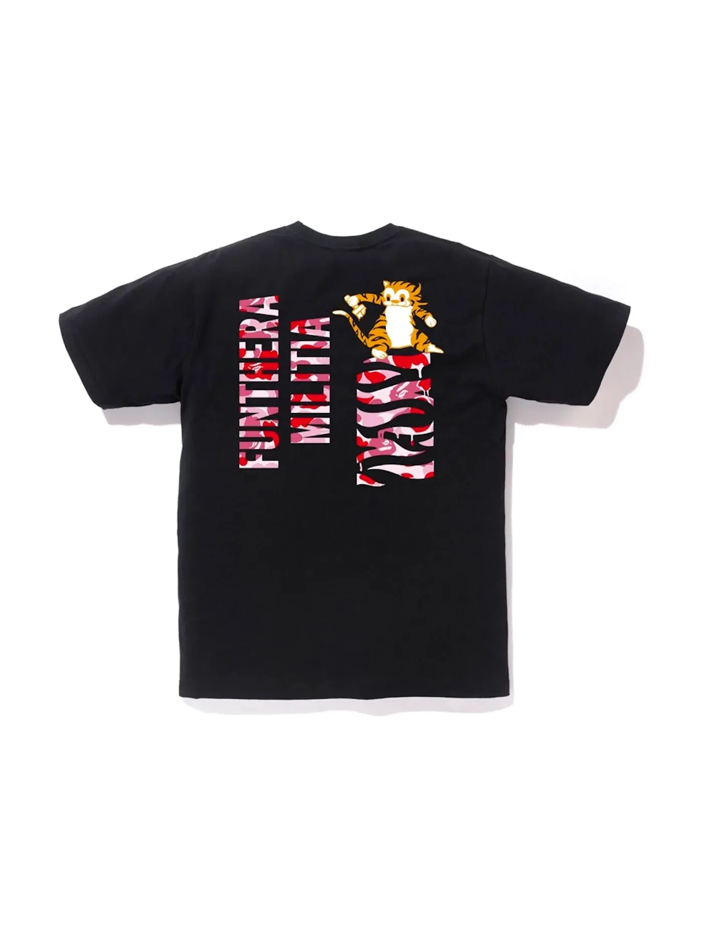Мужская футболка с принтом Tee BAPE — изображение 2 из 2, черный/розовый