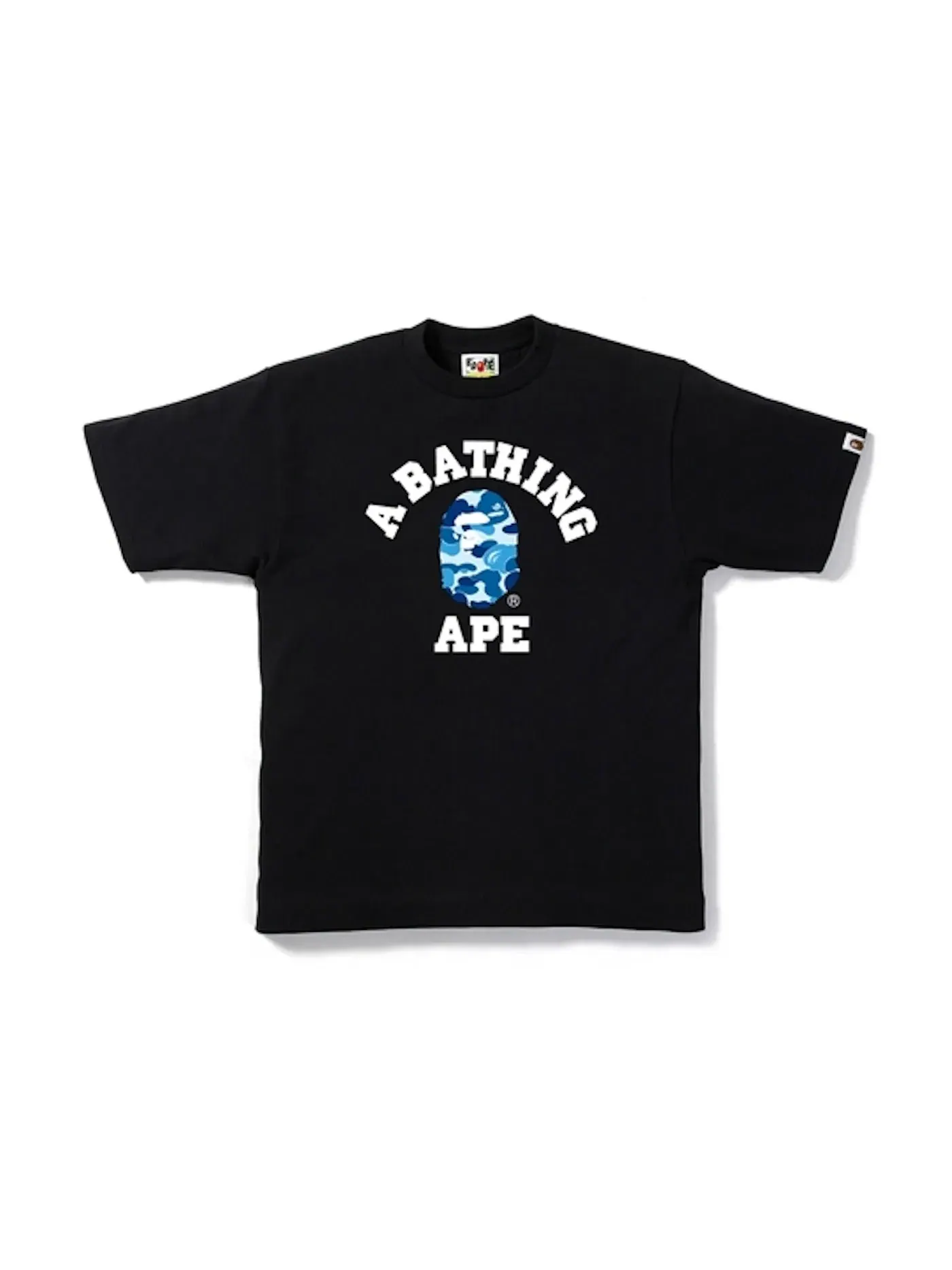 Мужская футболка с принтом ABC College BAPE — изображение 1 из 1, черный/синий