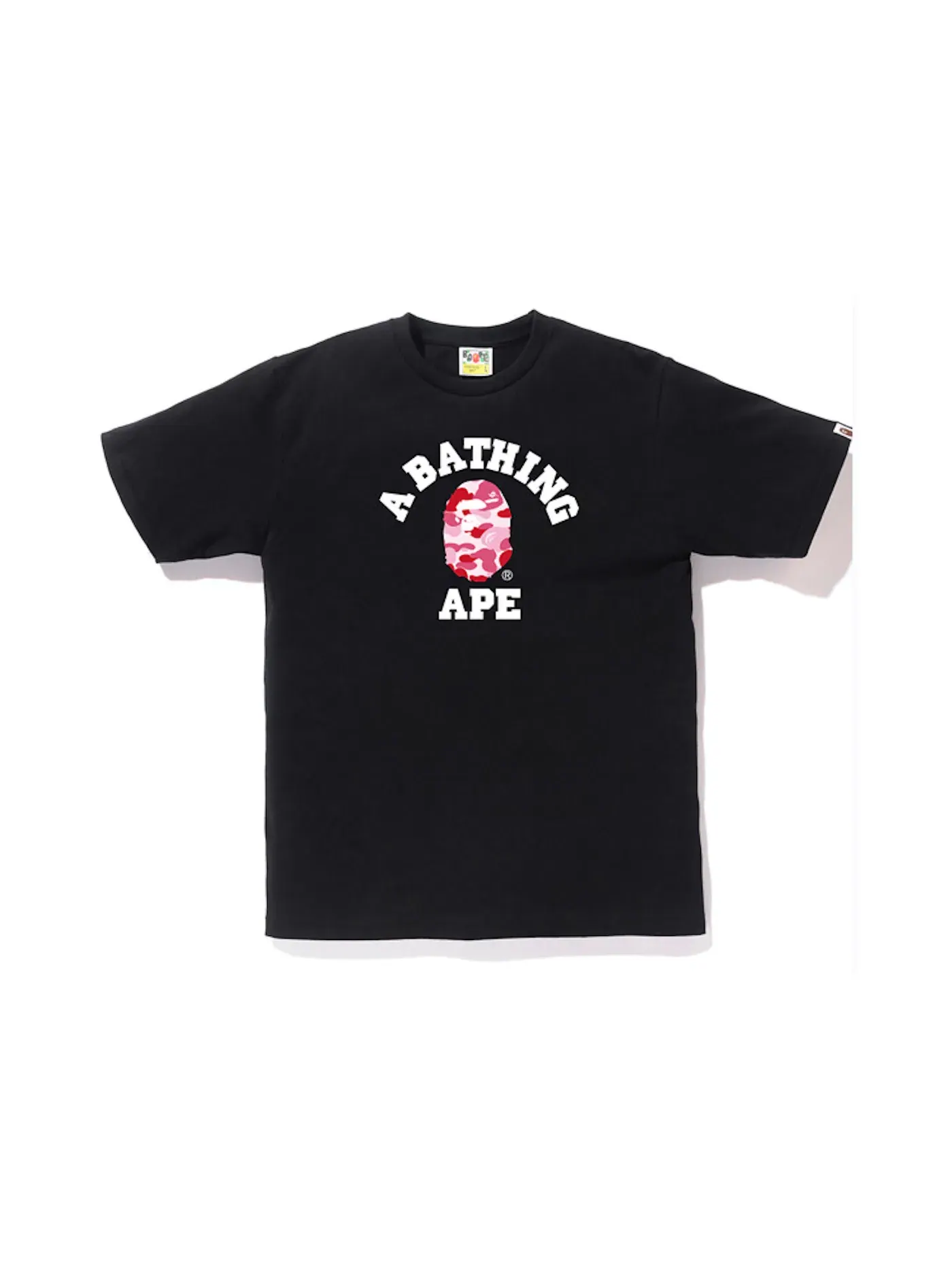 Мужская футболка с принтом BAPE ABC College Tee — изображение 1 из 1, черный/розовый