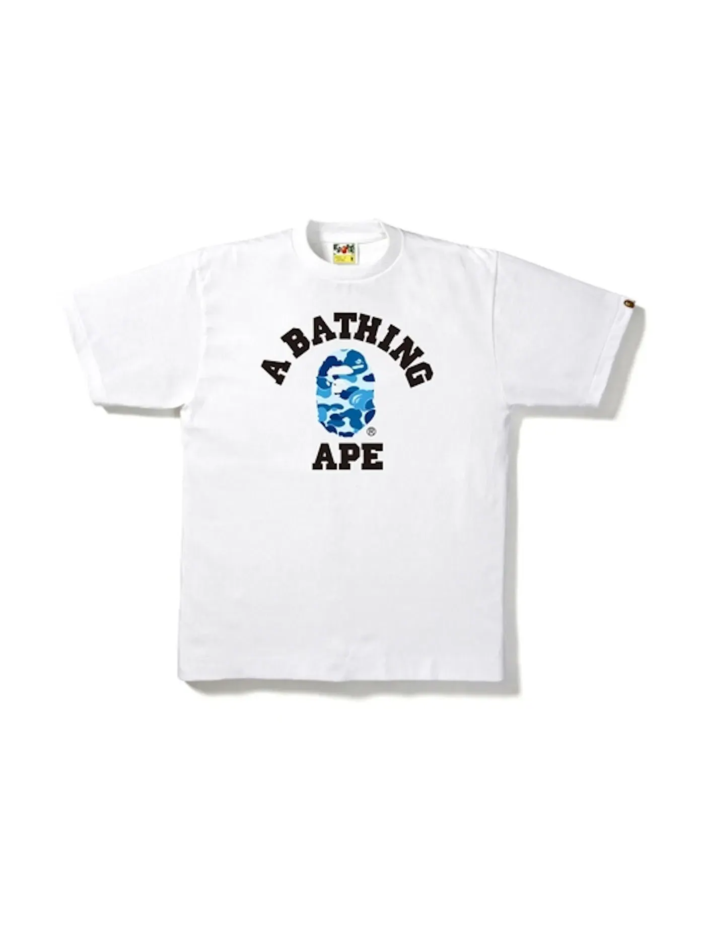 Мужская футболка с принтом BAPE ABC College Tee BAPE — изображение 1 из 1, белый/синий