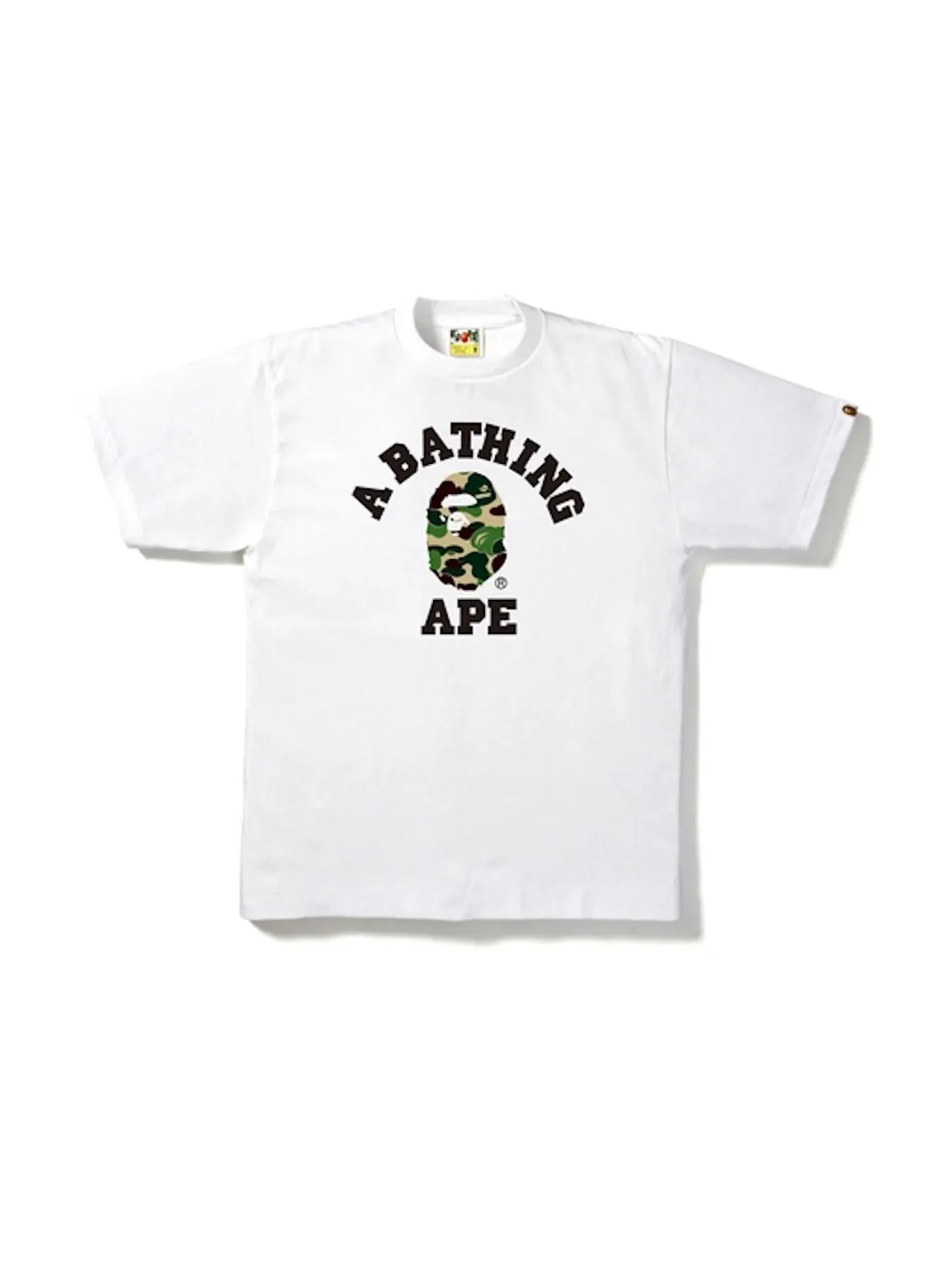 Мужская футболка с принтом ABC College Tee BAPE — изображение 1 из 1, белый/оливковый