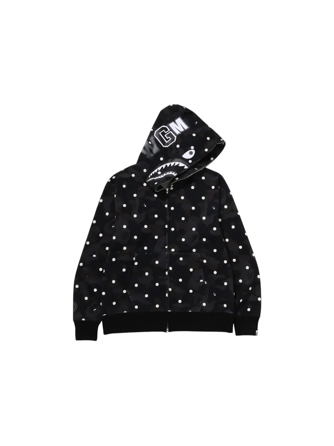 Мужская худи с принтом ABC Dot Shark BAPE — изображение 1 из 1, черный