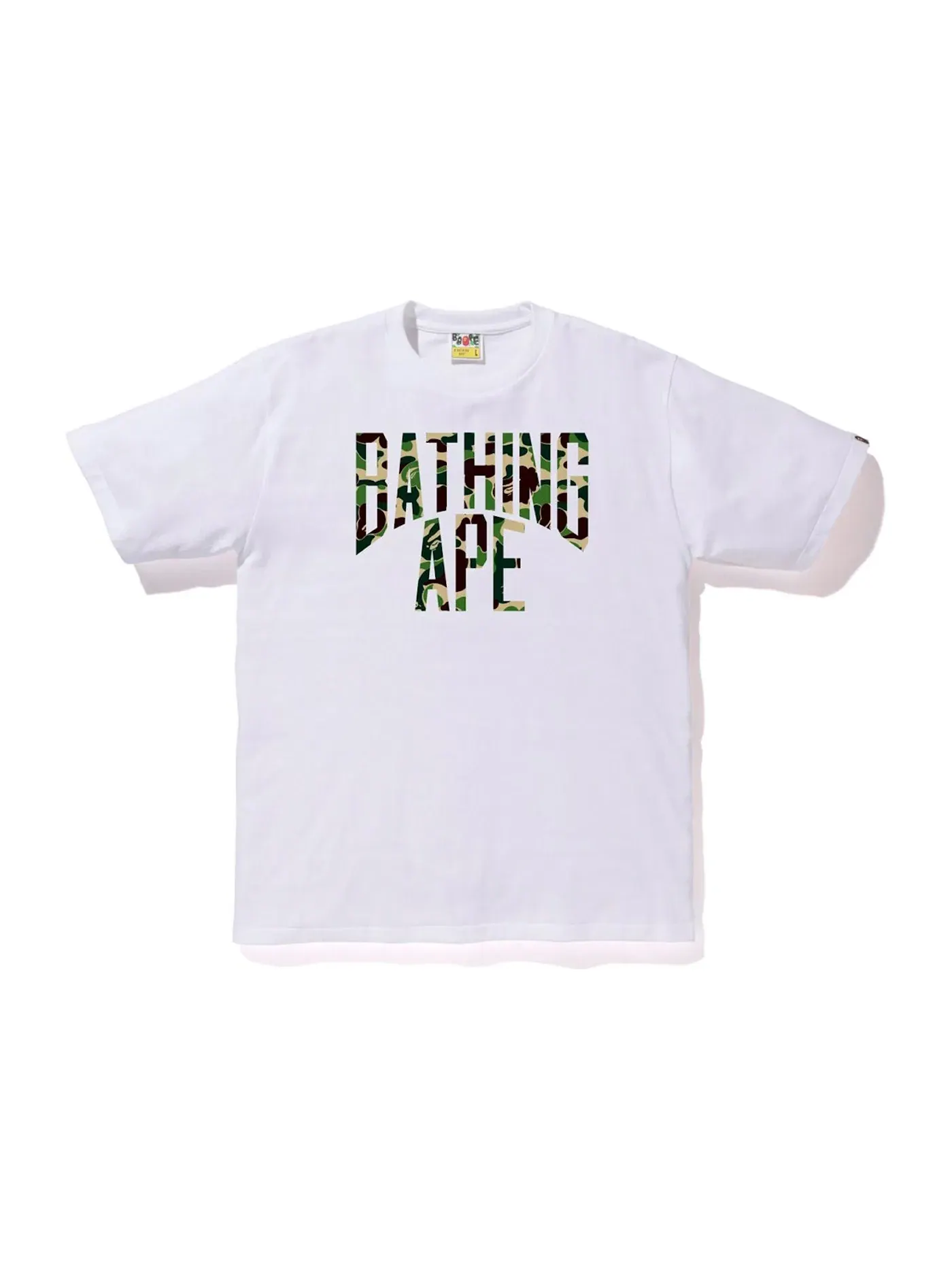 Мужская футболка с логотипом BAPE — изображение 1 из 1, белый/зеленый