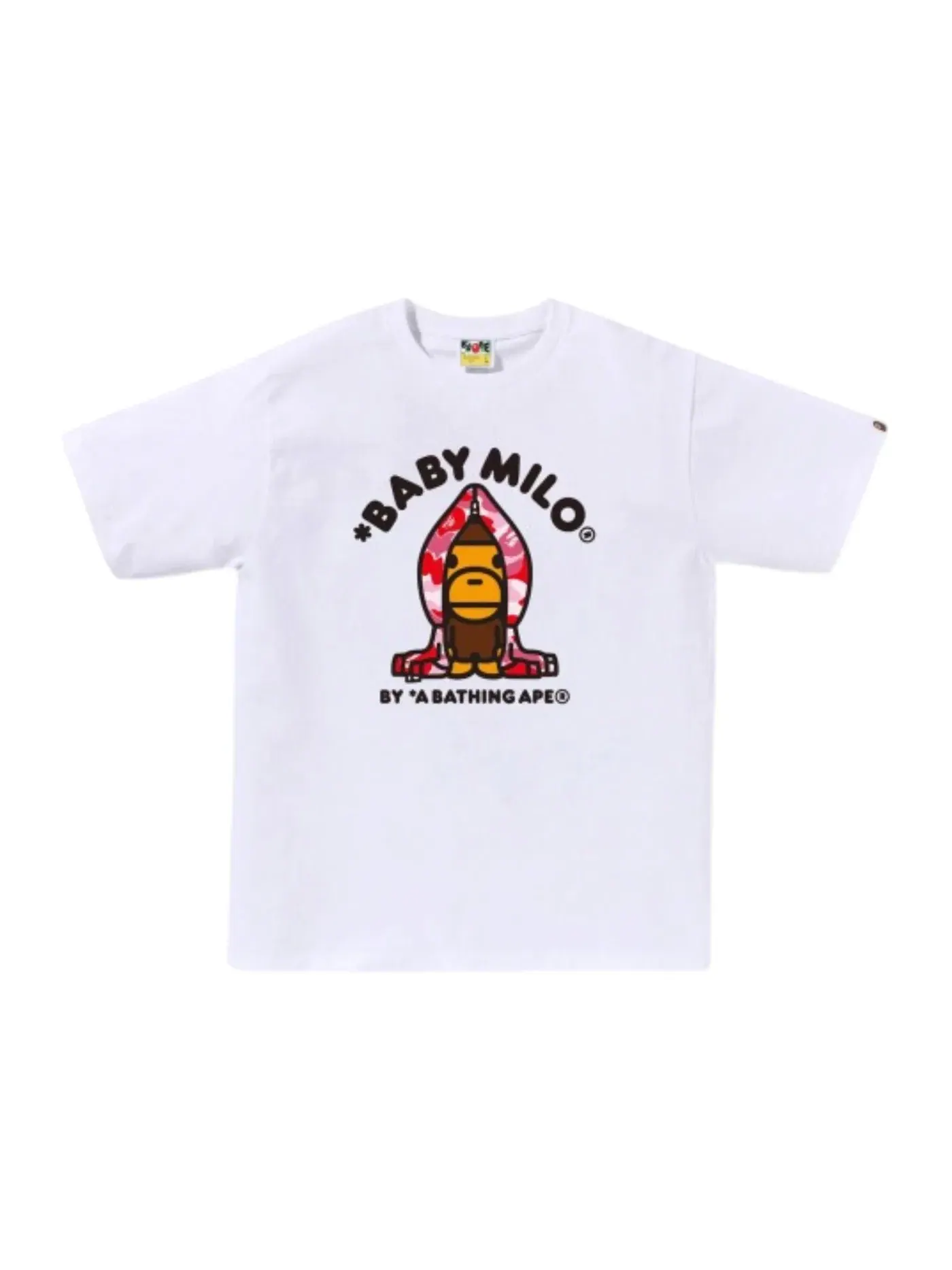 Мужская футболка с принтом BAPE ABC Red Camo Baby Milo Tee BAPE — изображение 1 из 1, белый