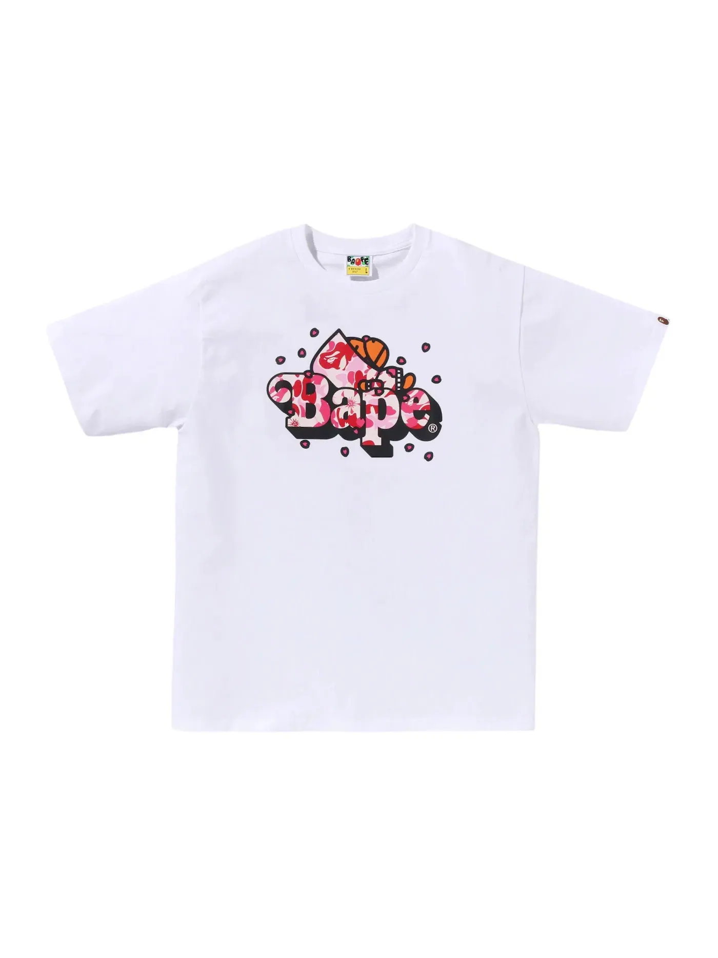 Мужская футболка с принтом BAPE ABC Sakura Camo Milo On BAPE Tee (SS26) BAPE — изображение 1 из 1, белый