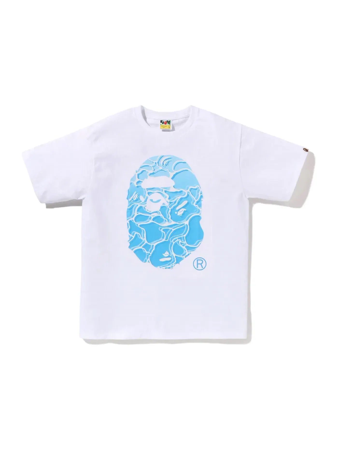 Мужская футболка с принтом ABC Sea Surface Camo Ape Head BAPE — изображение 1 из 1, белый