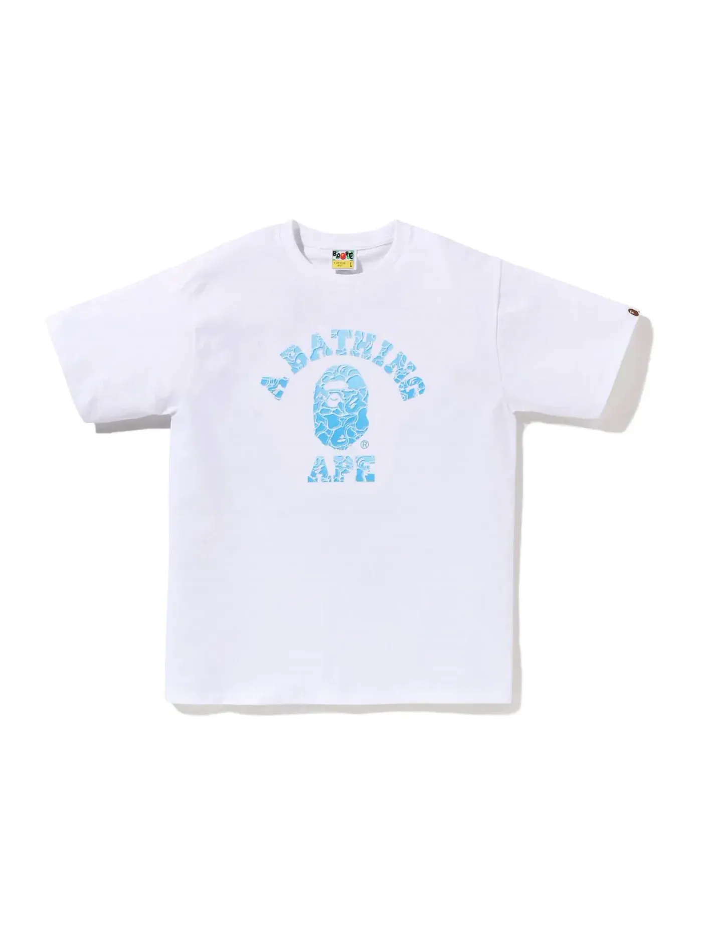 Мужская футболка с принтом ABC Sea Surface Camo College Tee BAPE — изображение 1 из 1, белый
