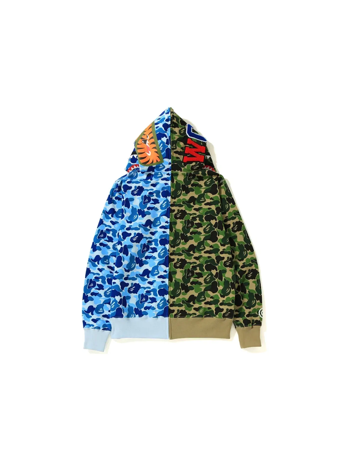 Мужской худи с полной застежкой-молнией ABC Separate Shark BAPE — изображение 2 из 3, зеленый/синий