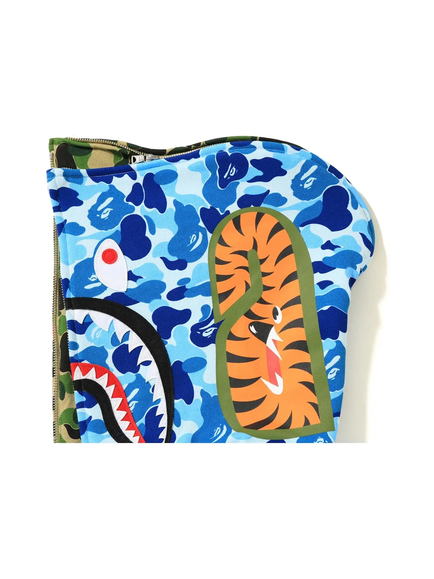 Мужской худи с полной застежкой-молнией ABC Separate Shark BAPE — изображение 3 из 3, зеленый/синий
