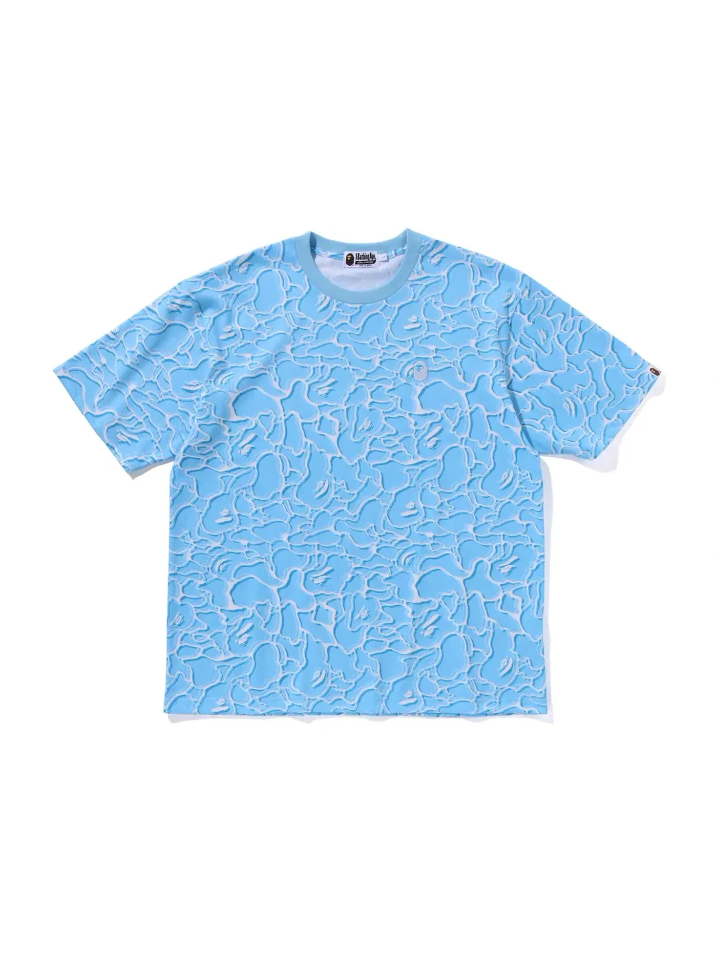 Мужская футболка свободного кроя с принтом ABC Sea Surface Camo BAPE — изображение 1 из 2, синий