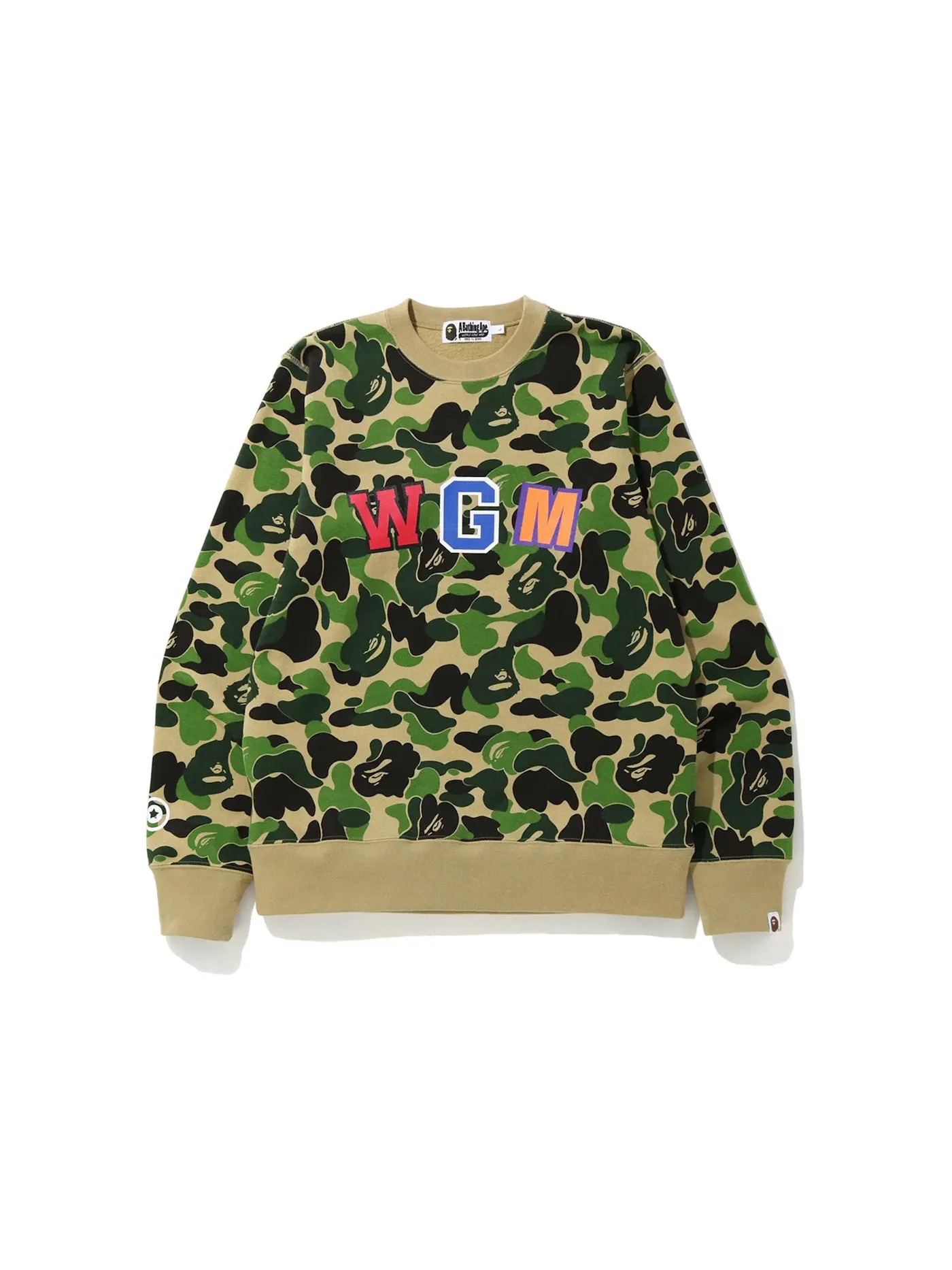 Мужской свитшот с капюшоном с принтом Crewneck BAPE — изображение 1 из 2, зеленый