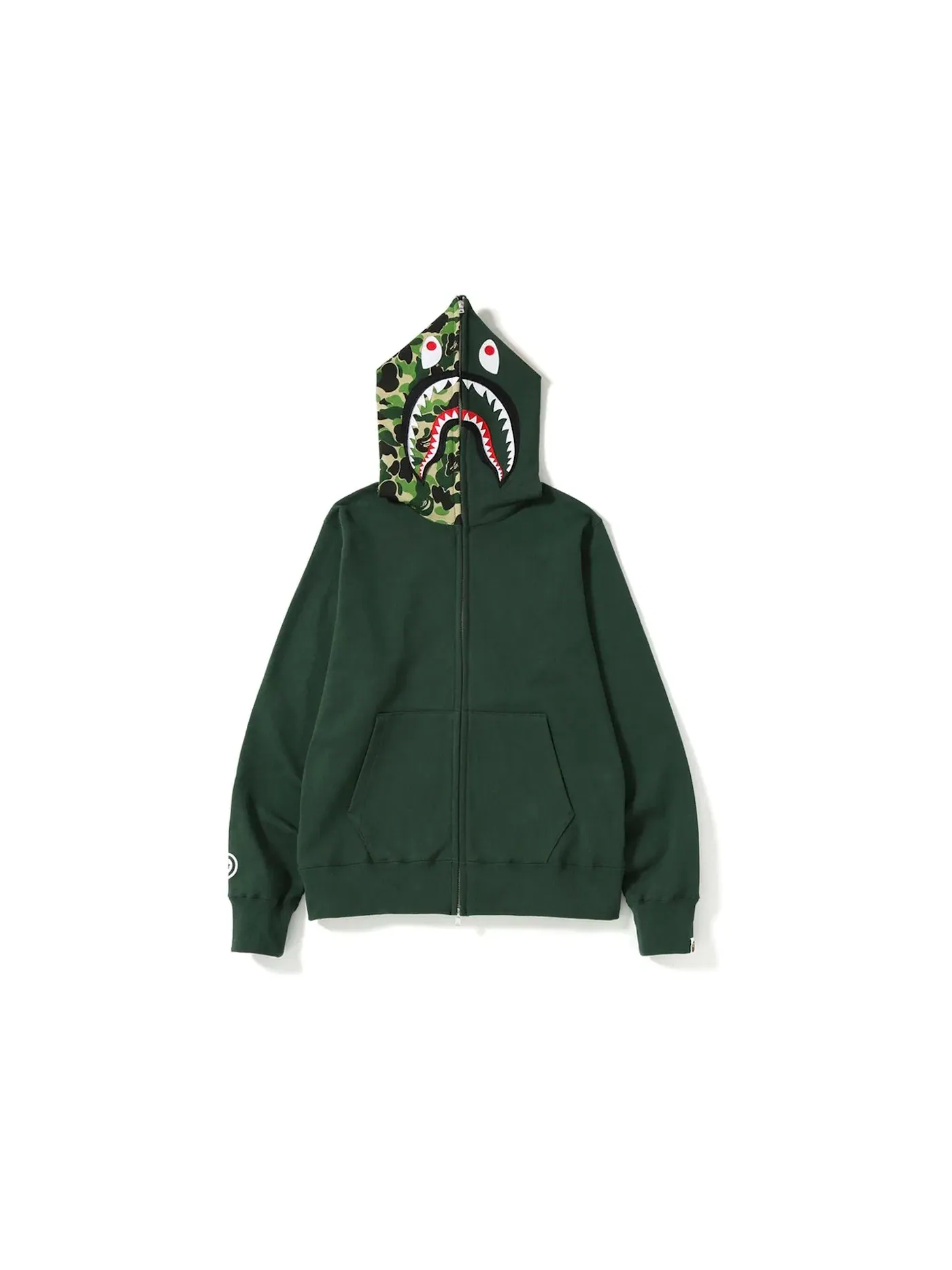 Мужской худи с принтом Shark BAPE ABC Shark Full Zip Hoodie (SS19) BAPE — изображение 1 из 1, зеленый