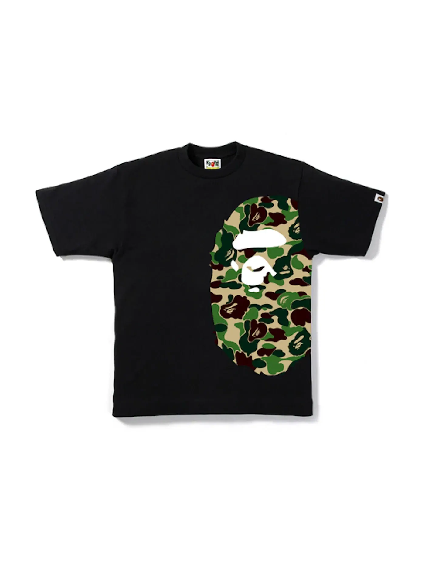 Мужская футболка с принтом BAPE ABC Side Big Ape Head Tee BAPE — изображение 1 из 2, черный/зеленый