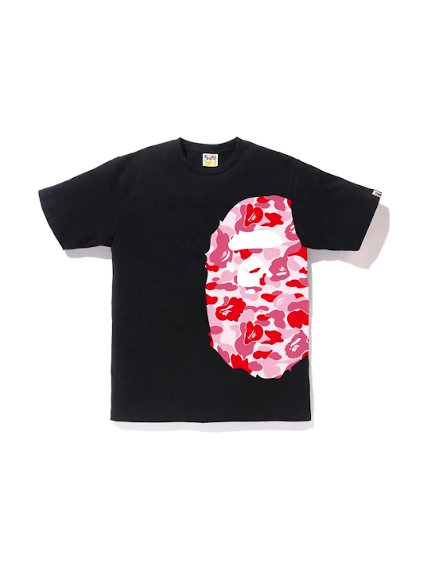 Мужская футболка с принтом BAPE ABC Side Big Ape Head Tee BAPE — изображение 1 из 2, черный/розовый