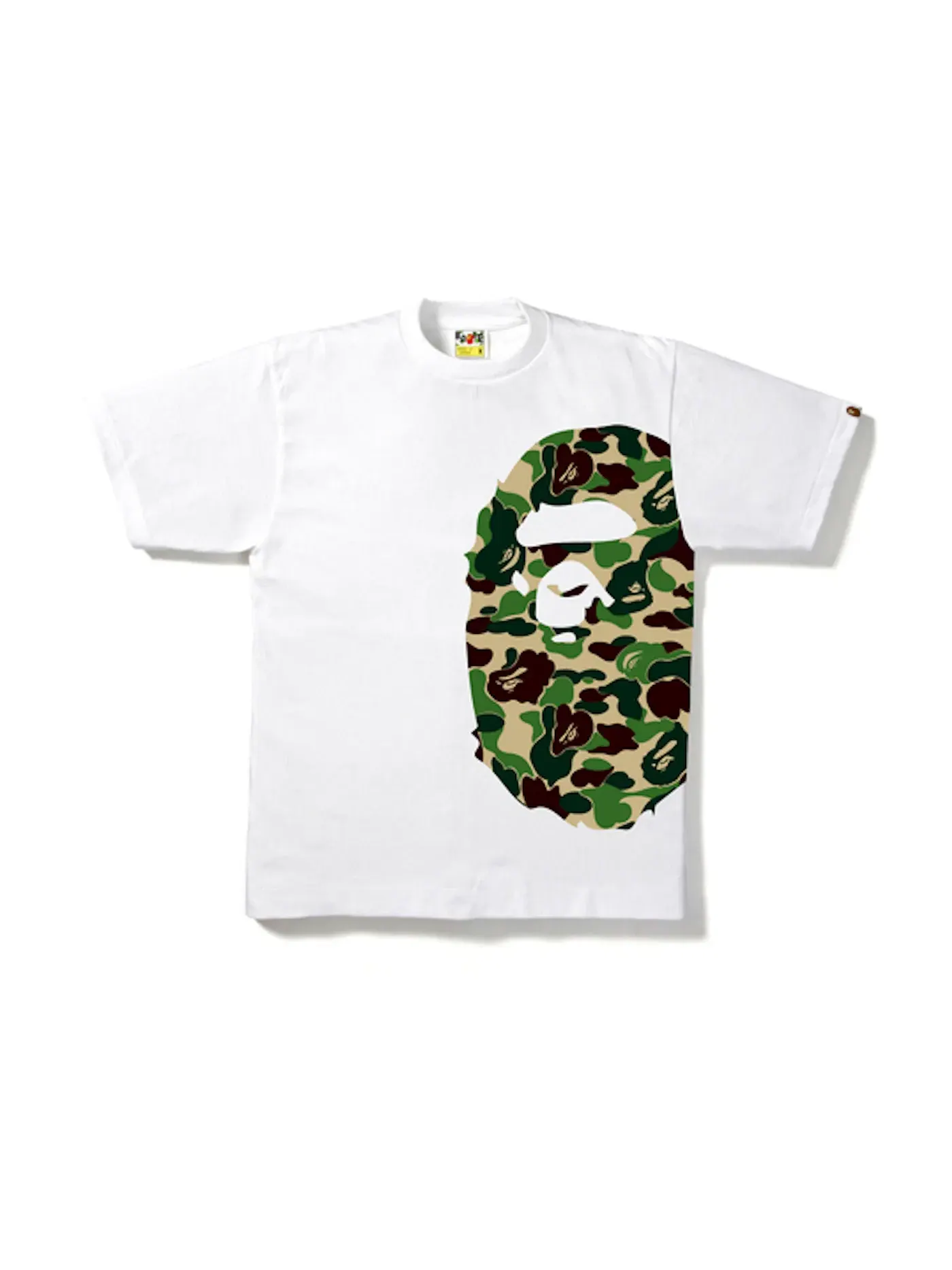 Мужская футболка с принтом BAPE ABC Side Big Ape Head Tee — изображение 1 из 2, белый/зеленый